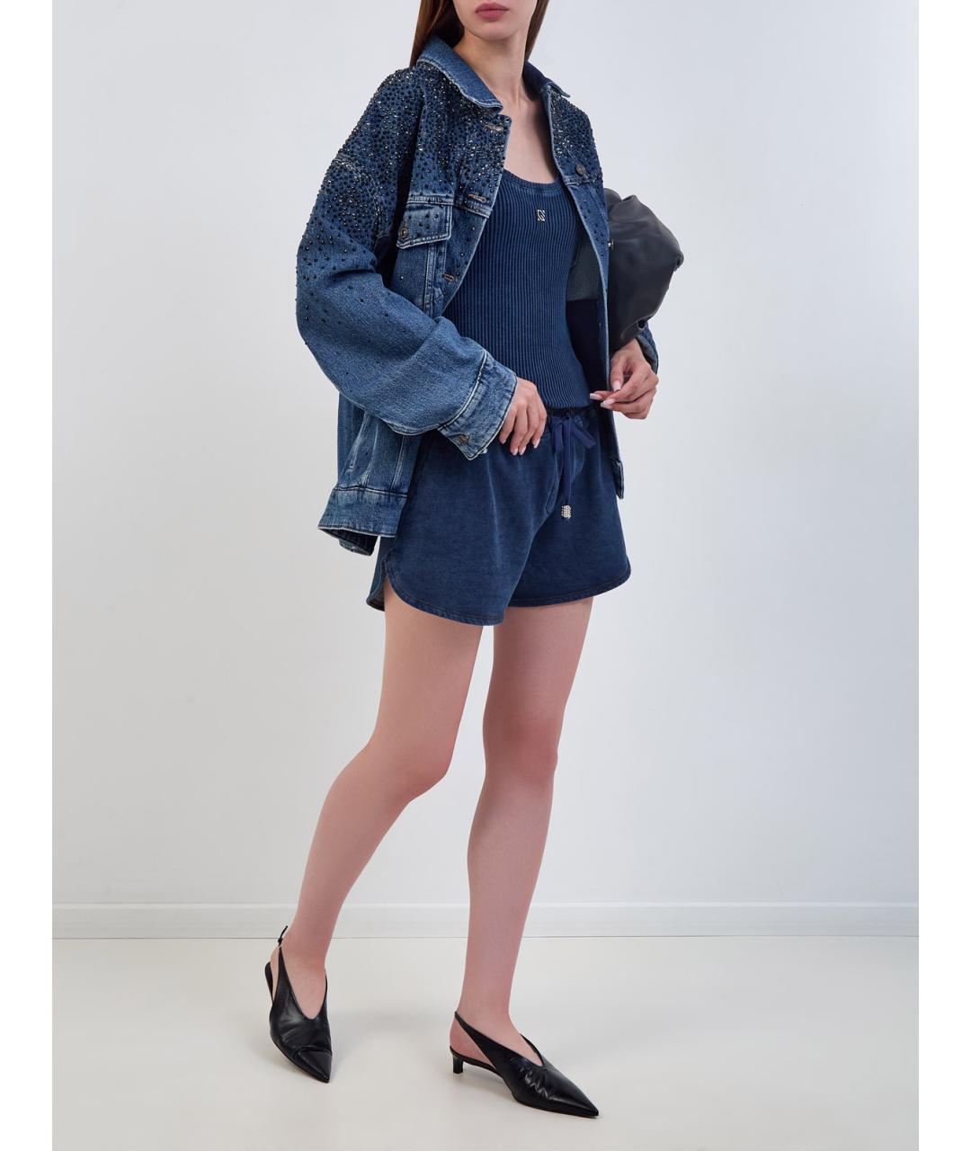 GIUSEPPE DI MORABITO Темно-синие хлопковые шорты, фото 2