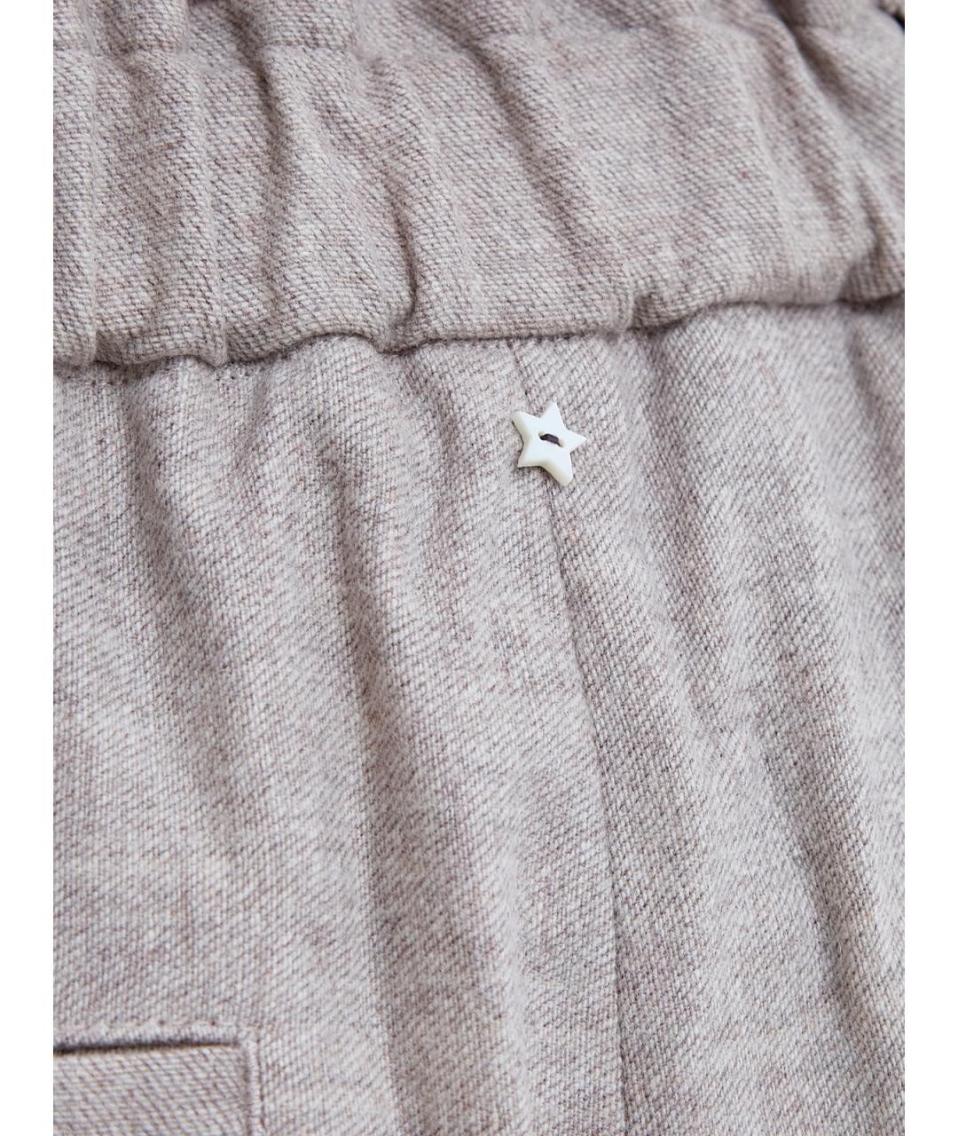 LORENA ANTONIAZZI Бежевые шерстяные брюки широкие, фото 5