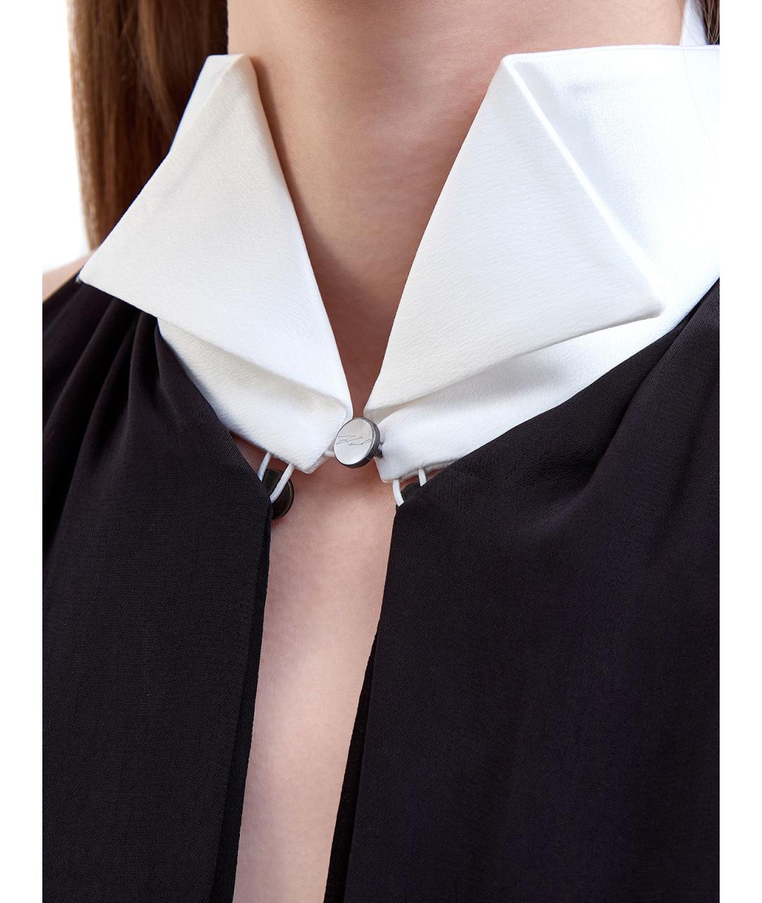 KARL LAGERFELD Черное вискозное повседневное платье, фото 7