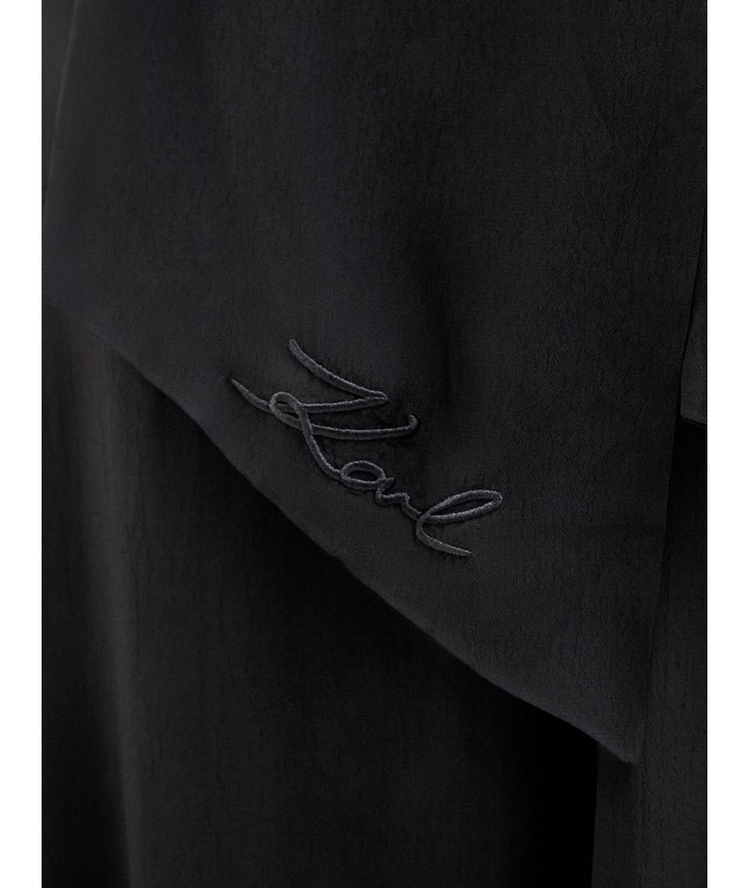KARL LAGERFELD Черное вискозное повседневное платье, фото 6