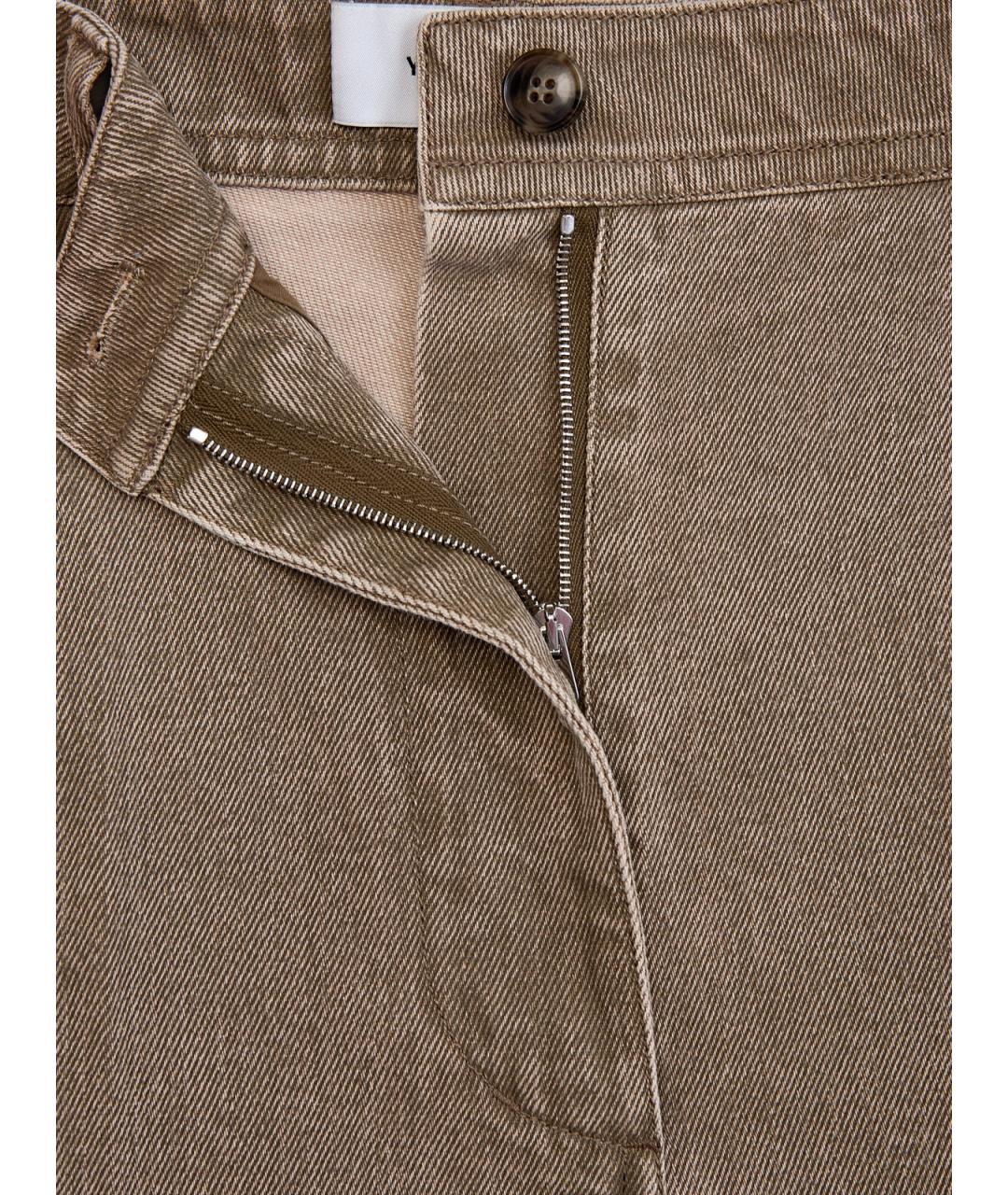 YVES SALOMON Коричневые хлопковые джинсы клеш, фото 6