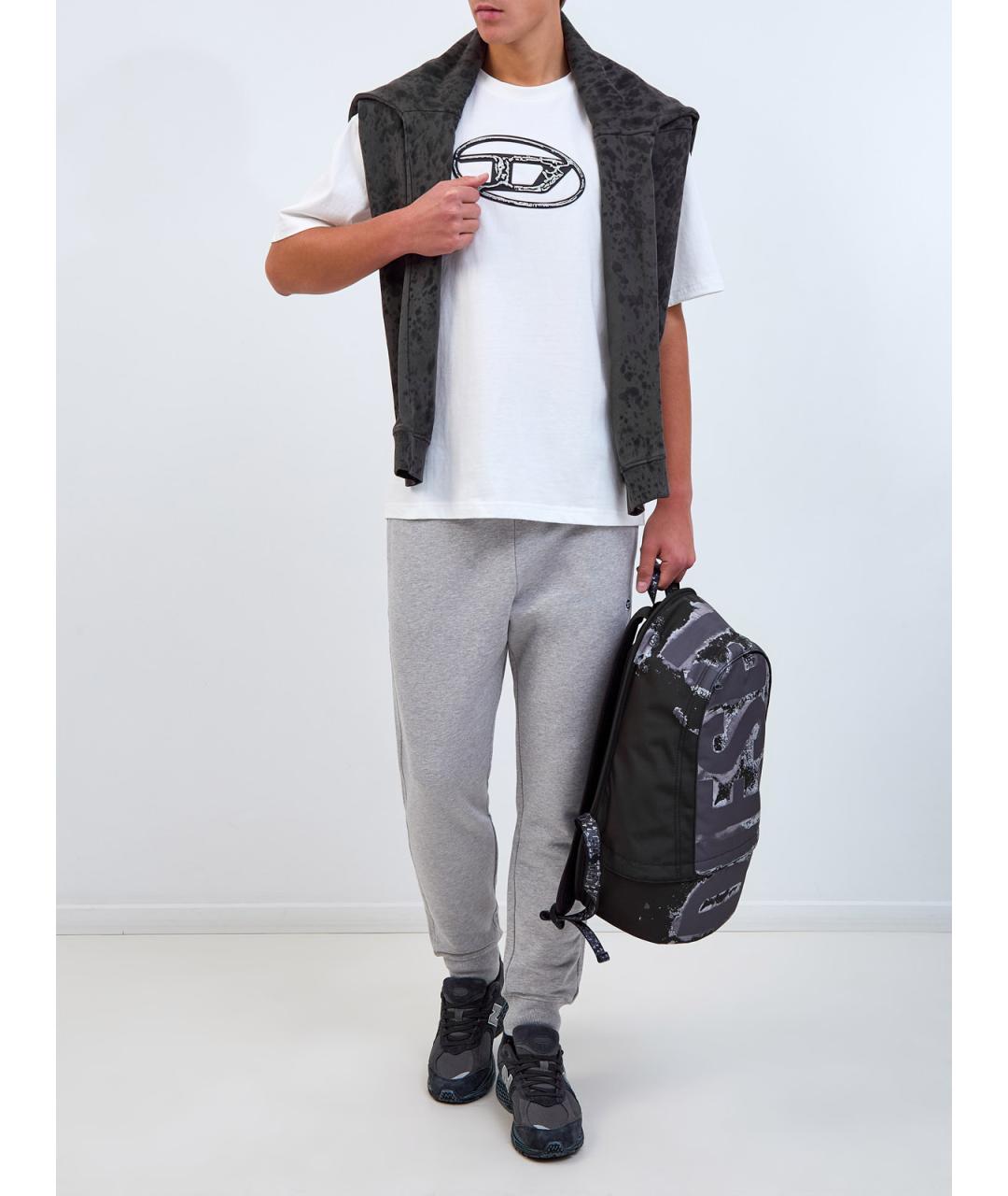 DIESEL Серые хлопковые повседневные брюки, фото 2