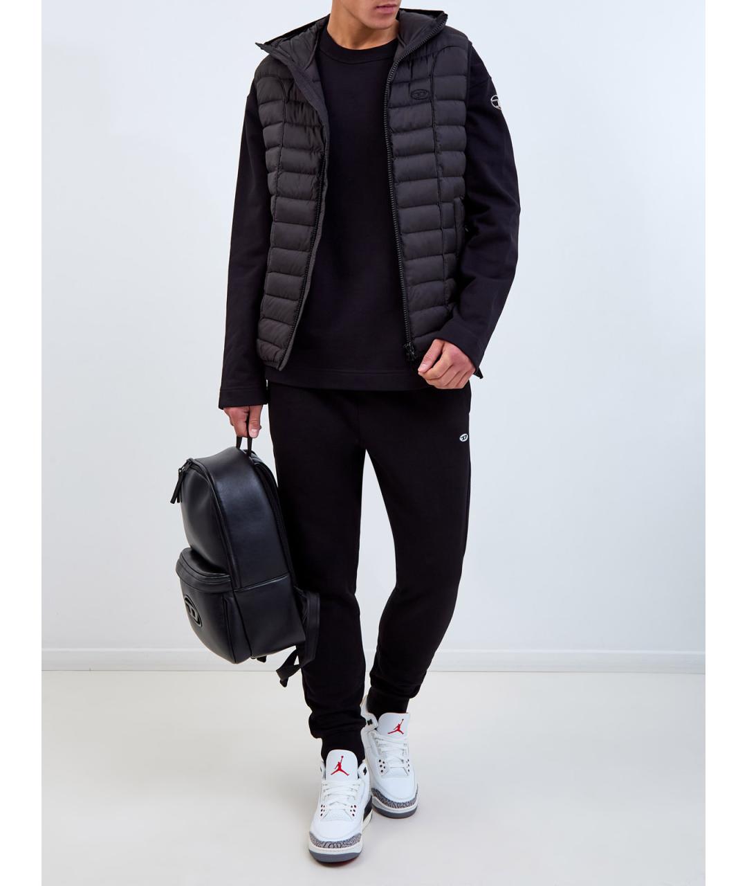 DIESEL Черные хлопковые повседневные брюки, фото 2