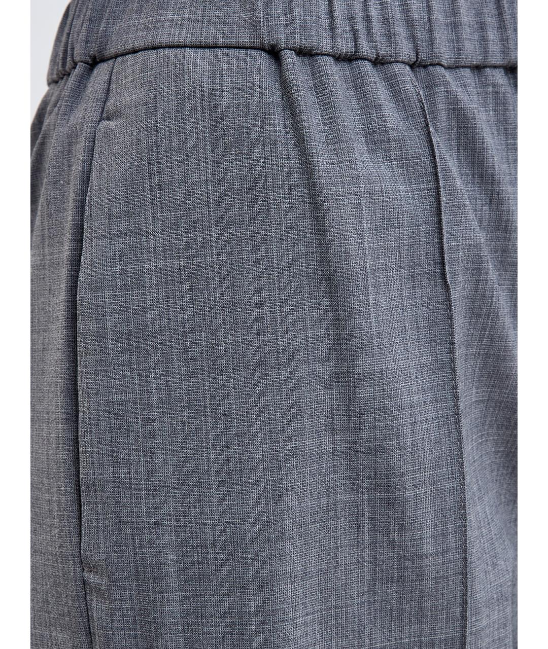 FABIANA FILIPPI Серые шерстяные прямые брюки, фото 5