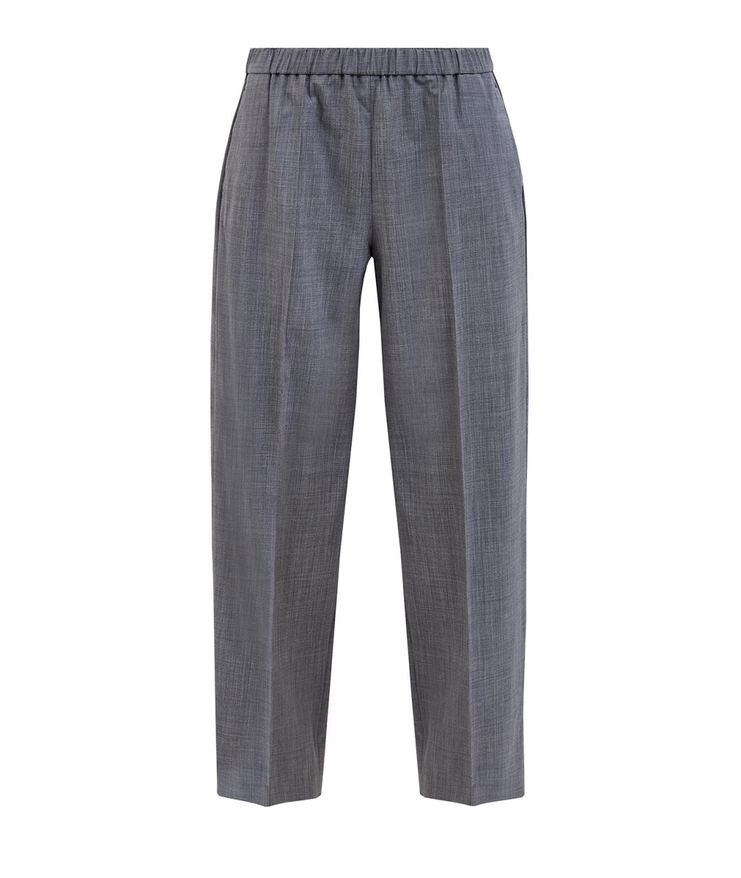 FABIANA FILIPPI Серые шерстяные прямые брюки, фото 6