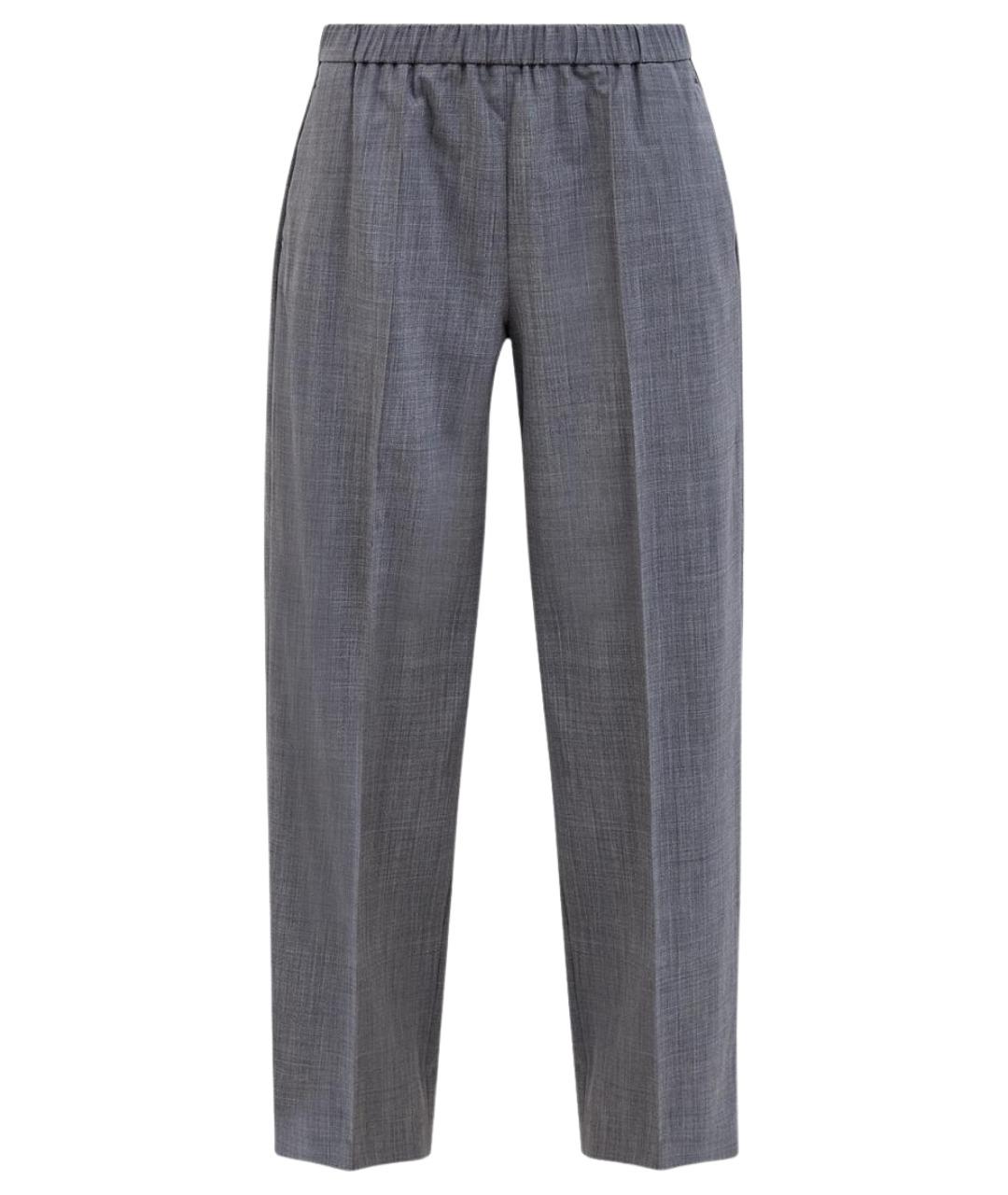 FABIANA FILIPPI Серые шерстяные прямые брюки, фото 1