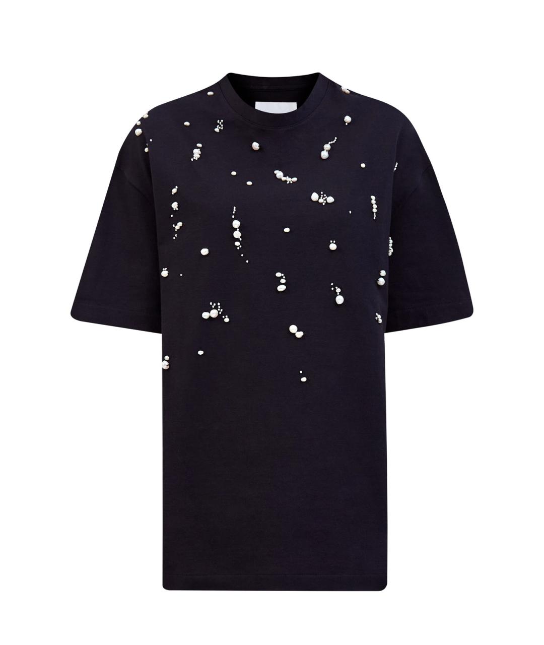 JIL SANDER Черная хлопковая футболка, фото 1