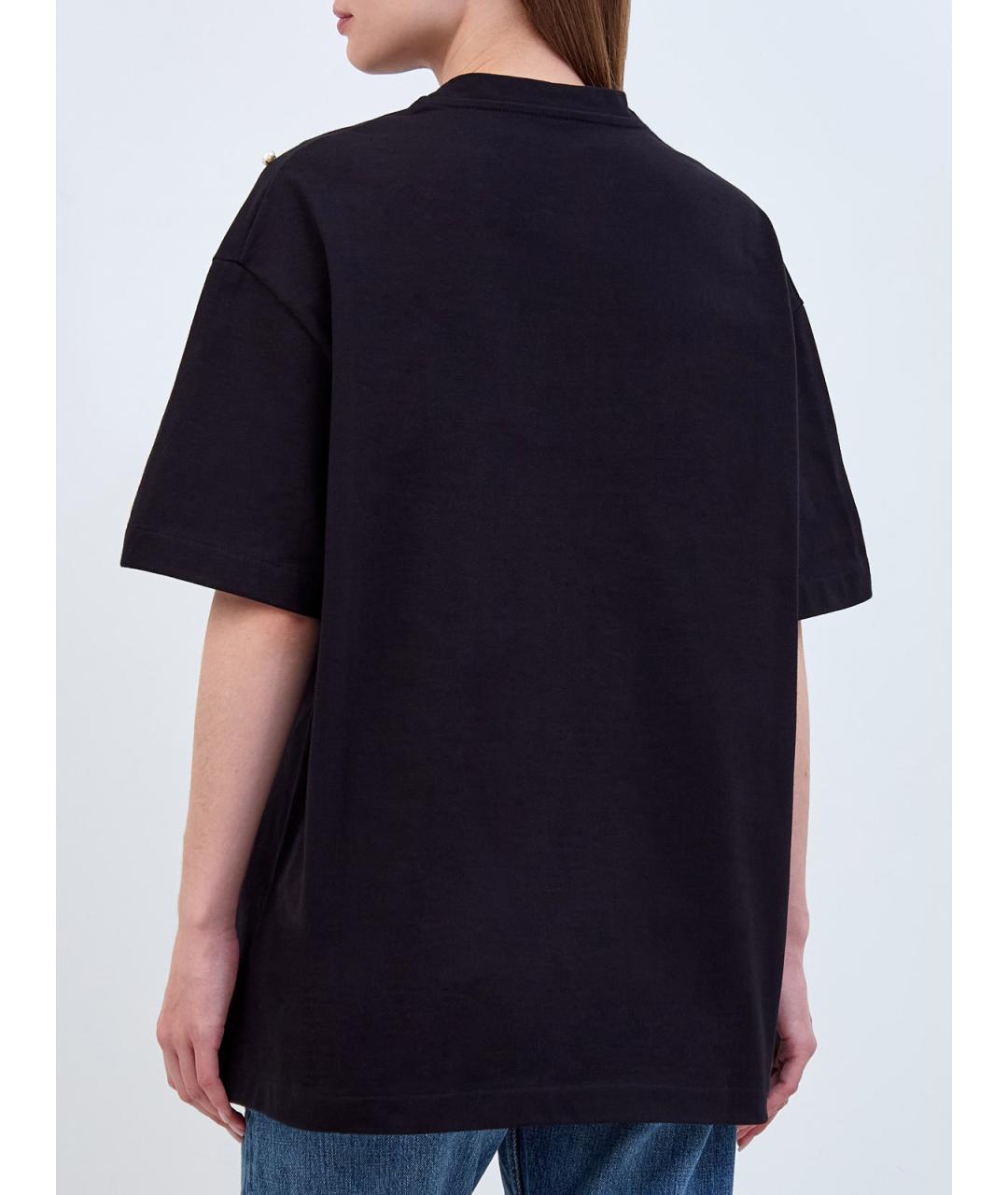 JIL SANDER Черная хлопковая футболка, фото 4