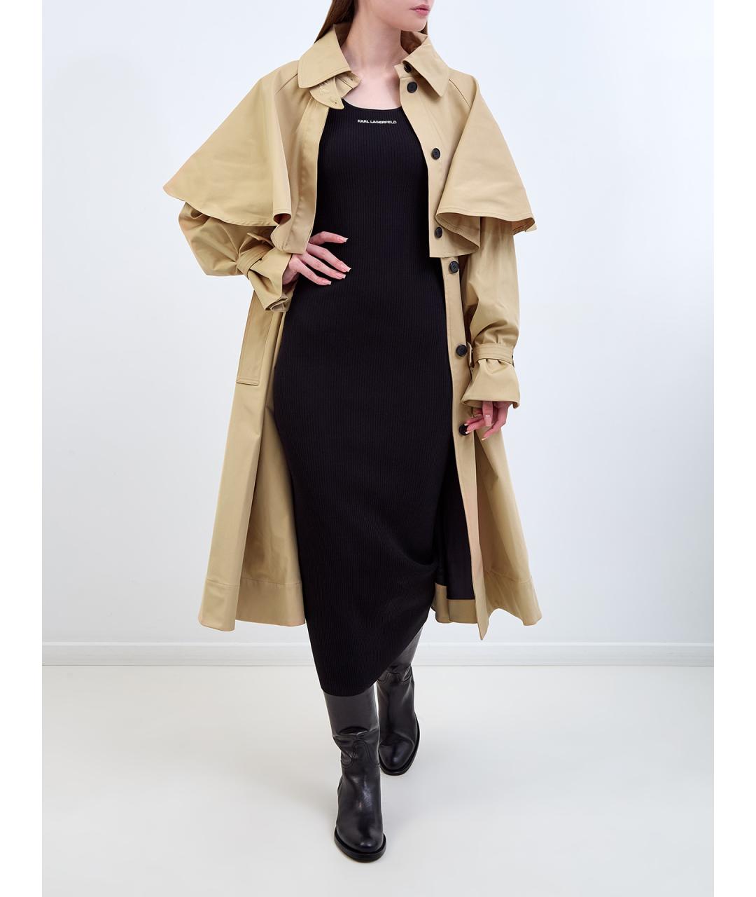 KARL LAGERFELD Черное вискозное повседневное платье, фото 2