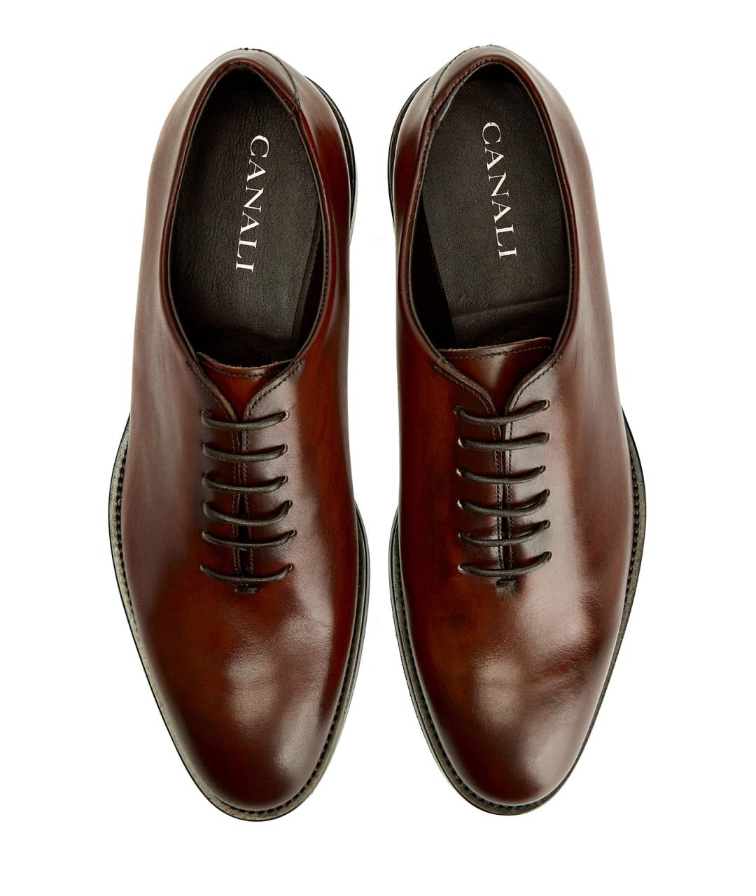 CANALI Коричневые кожаные туфли, фото 6