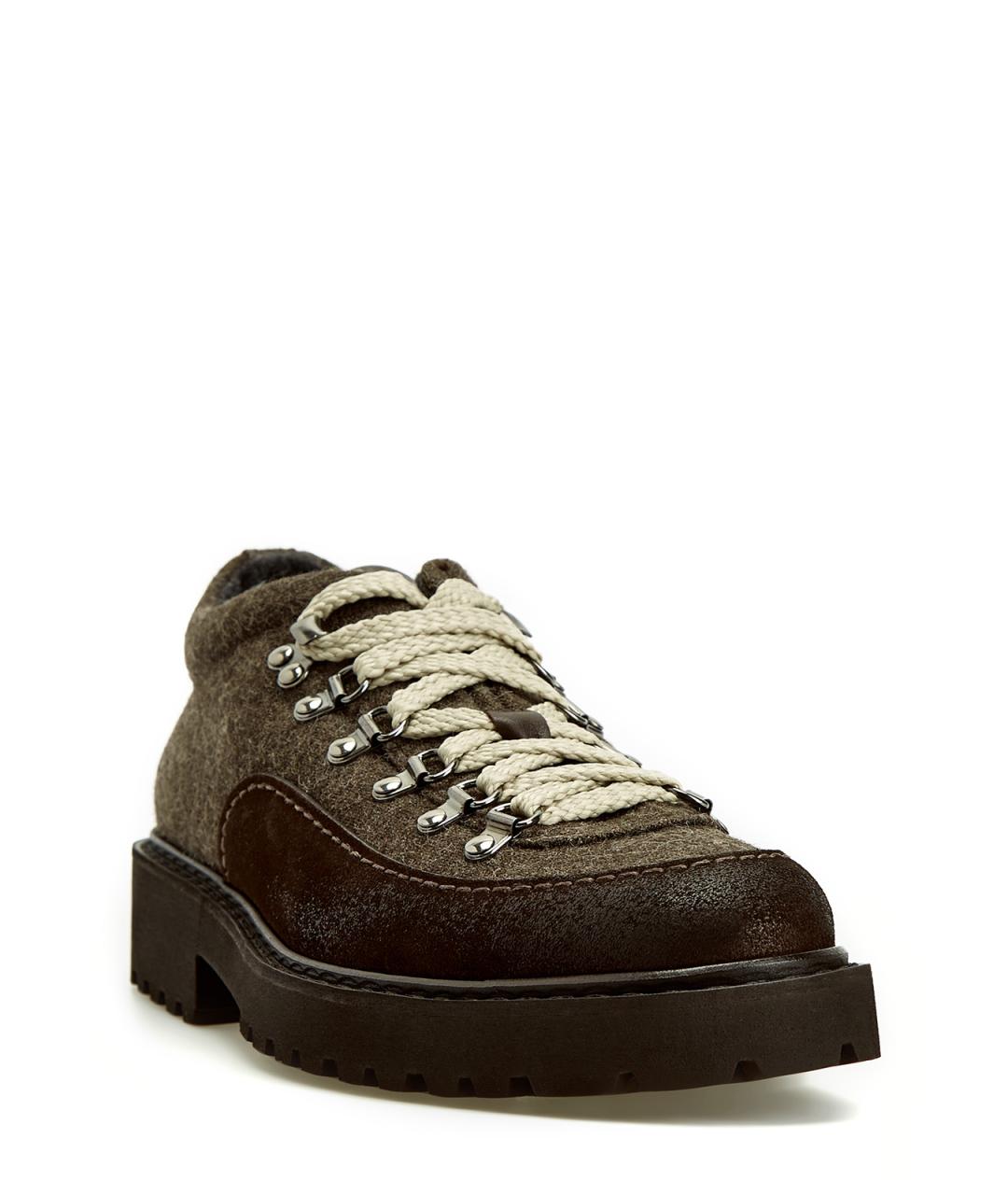 DOUCAL'S Коричневые текстильные низкие ботинки, фото 3