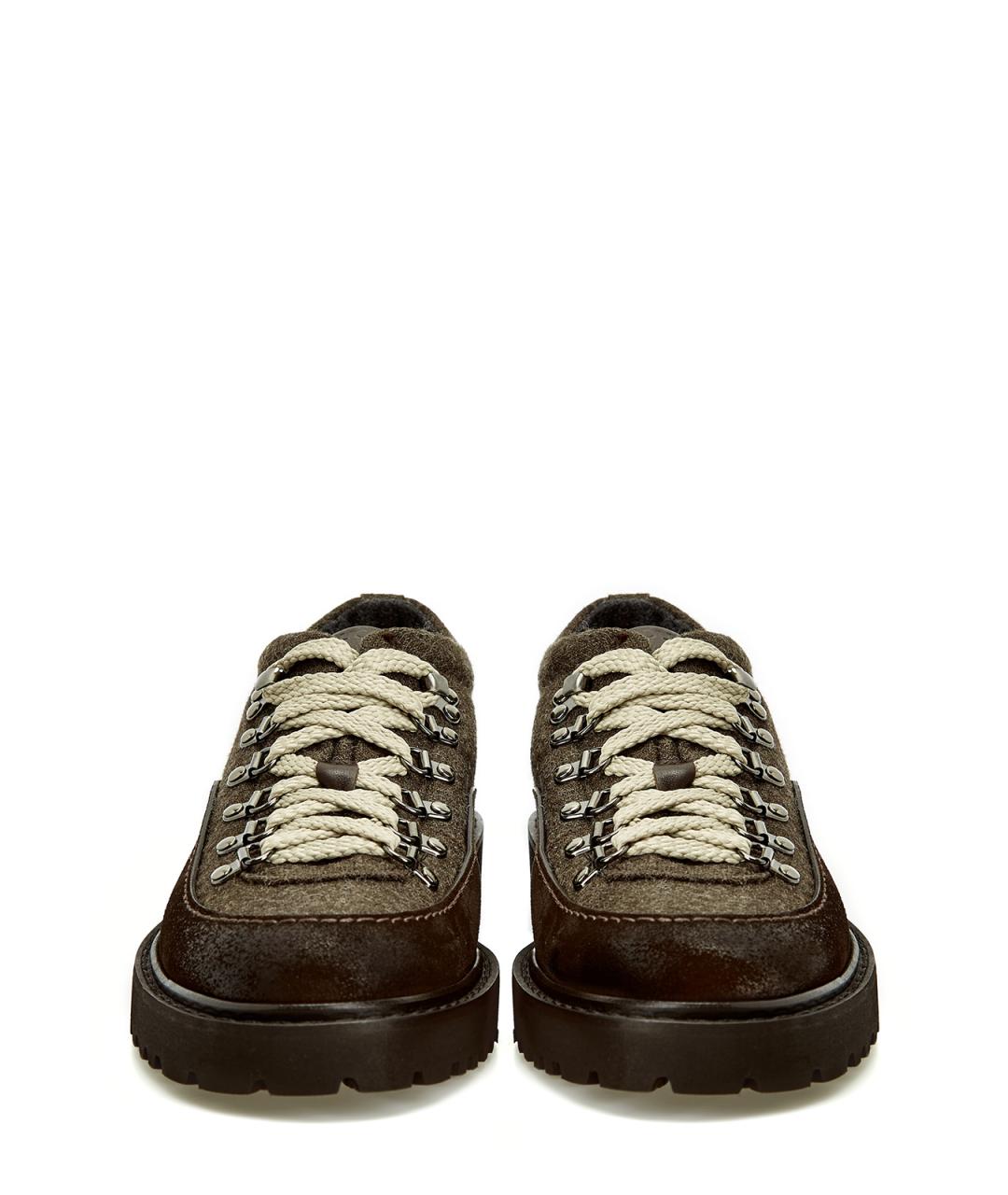 DOUCAL'S Коричневые текстильные низкие ботинки, фото 5