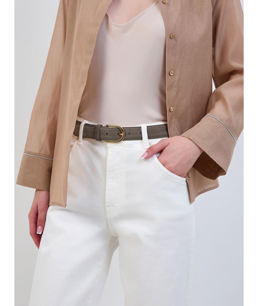 DOUCAL'S Серый замшевый ремень, фото 2