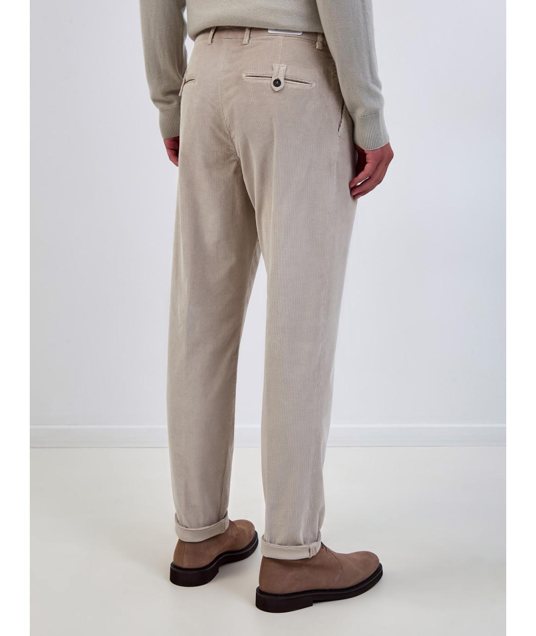 ELEVENTY Бежевые хлопковые повседневные брюки, фото 4