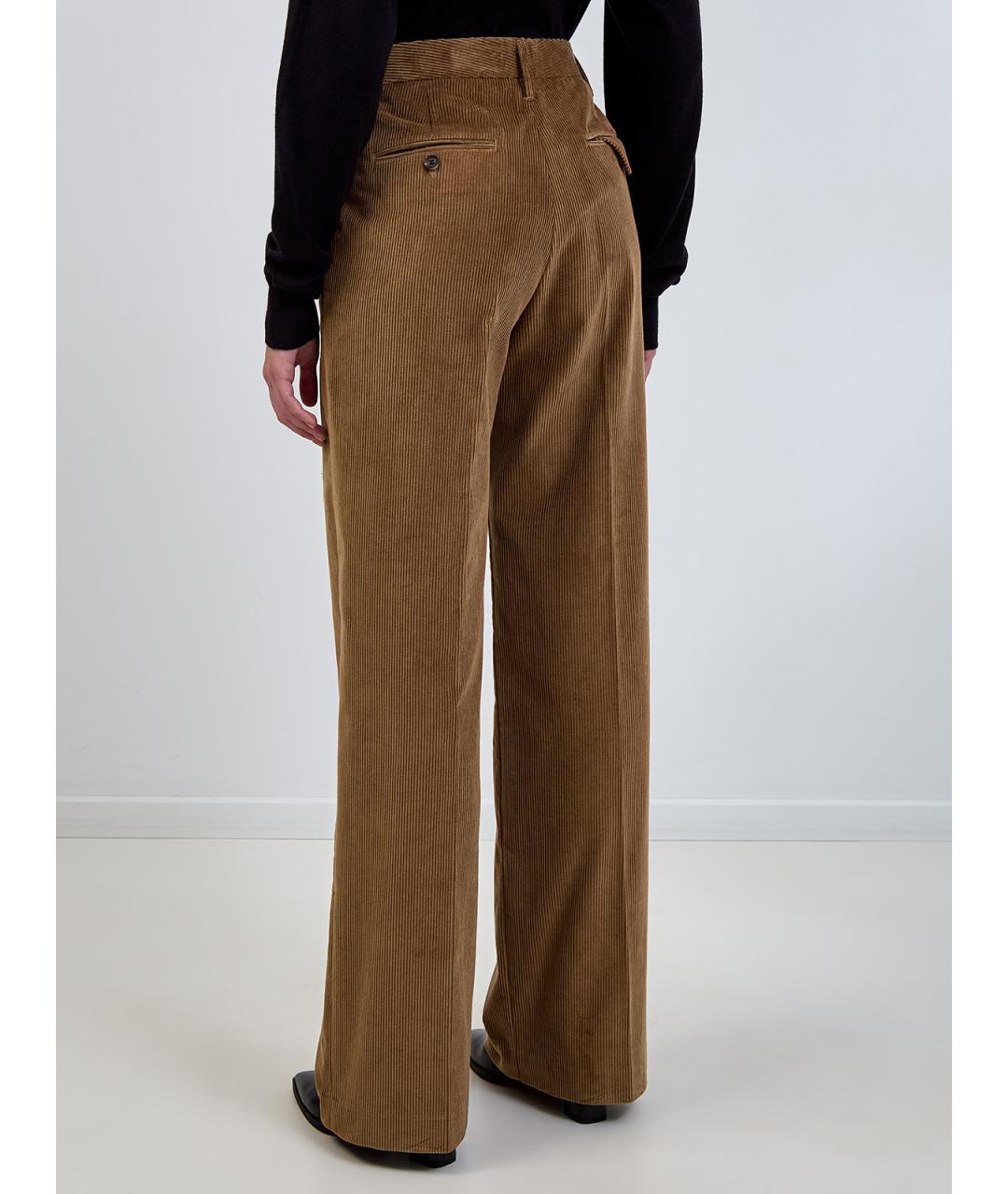 JACOB COHEN Коричневые хлопковые прямые брюки, фото 4