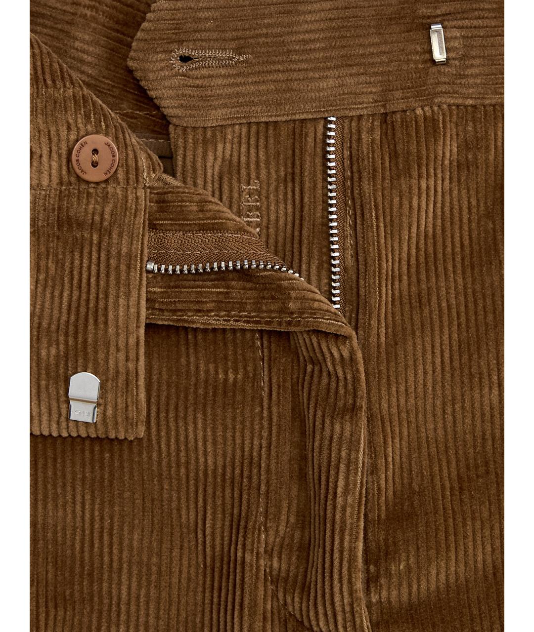 JACOB COHEN Коричневые хлопковые прямые брюки, фото 6