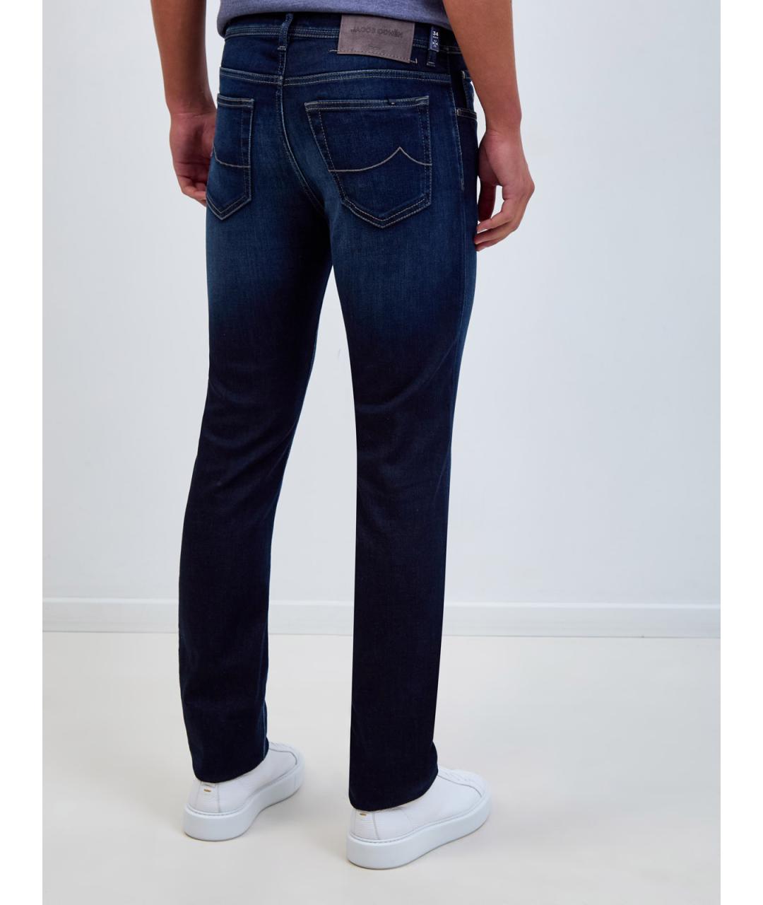 JACOB COHEN Синие хлопковые прямые джинсы, фото 4