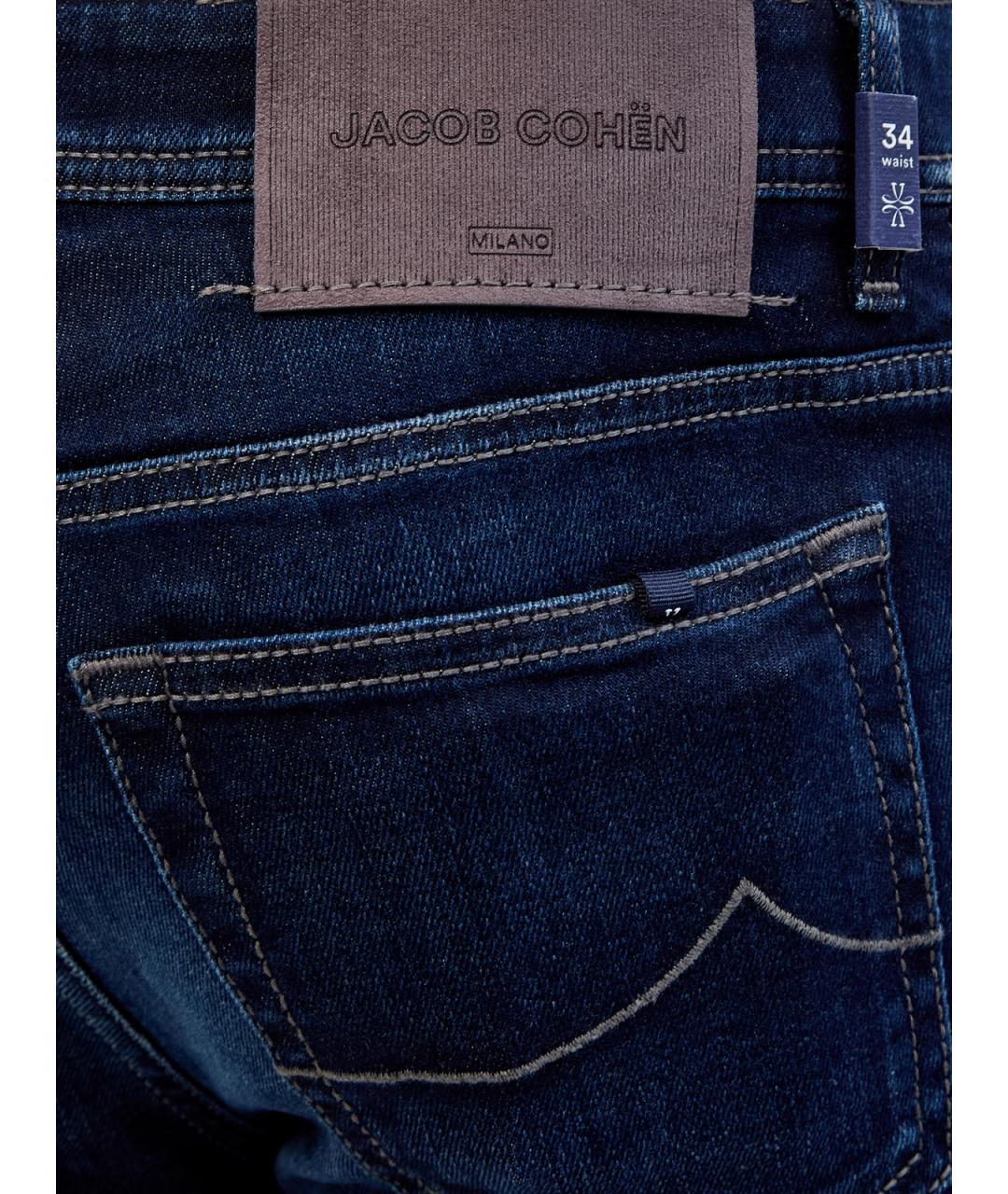 JACOB COHEN Синие хлопковые прямые джинсы, фото 5