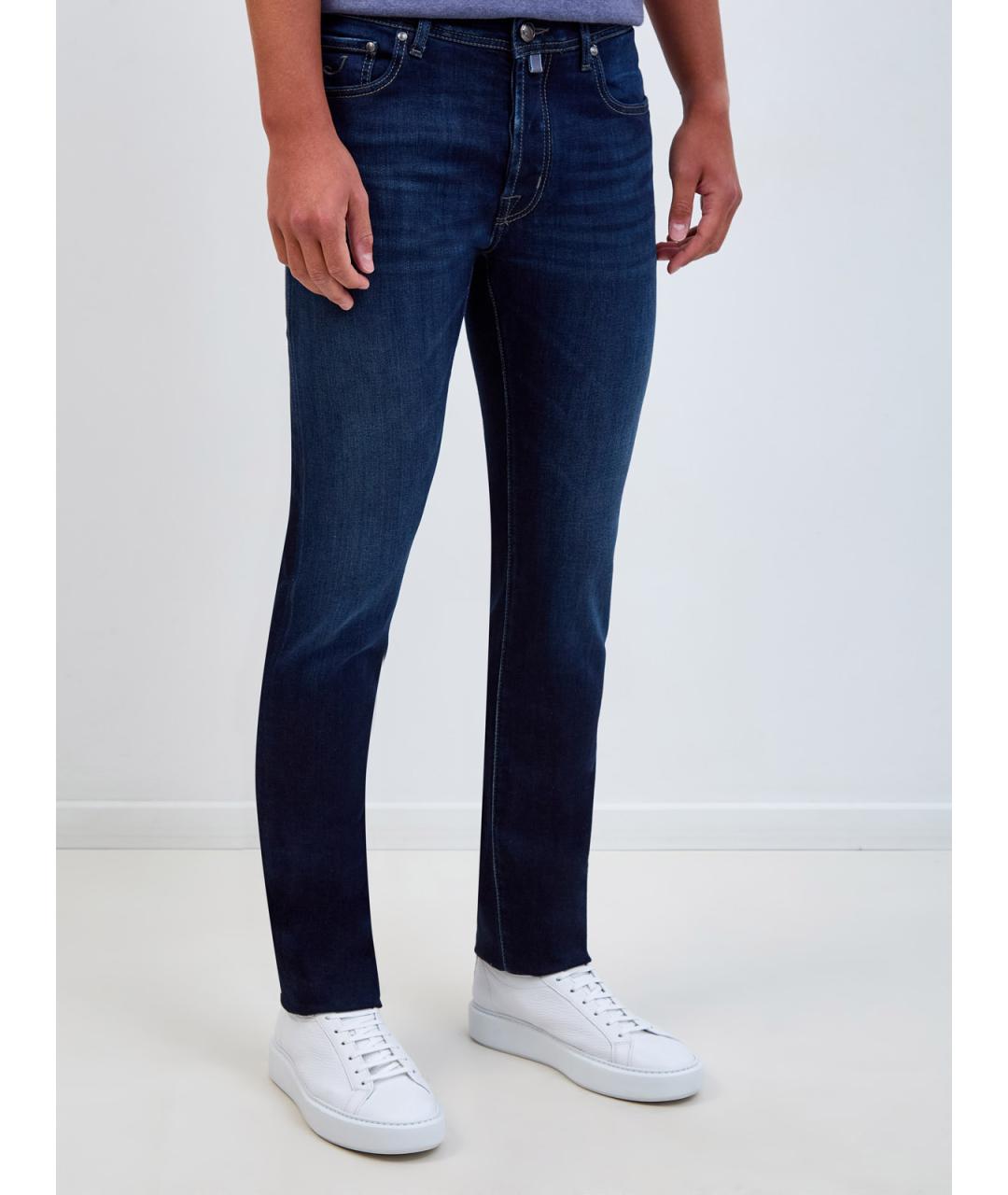 JACOB COHEN Синие хлопковые прямые джинсы, фото 3