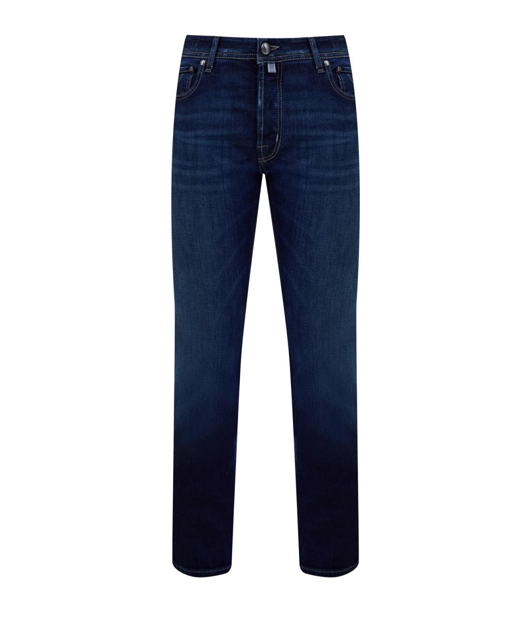 JACOB COHEN Синие хлопковые прямые джинсы, фото 1