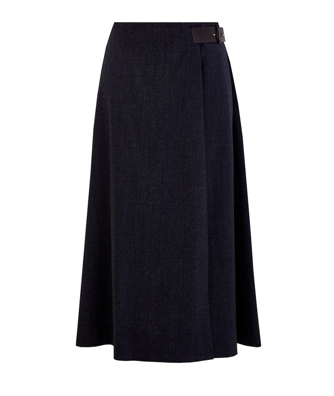 LORENA ANTONIAZZI Синяя шерстяная юбка макси, фото 1