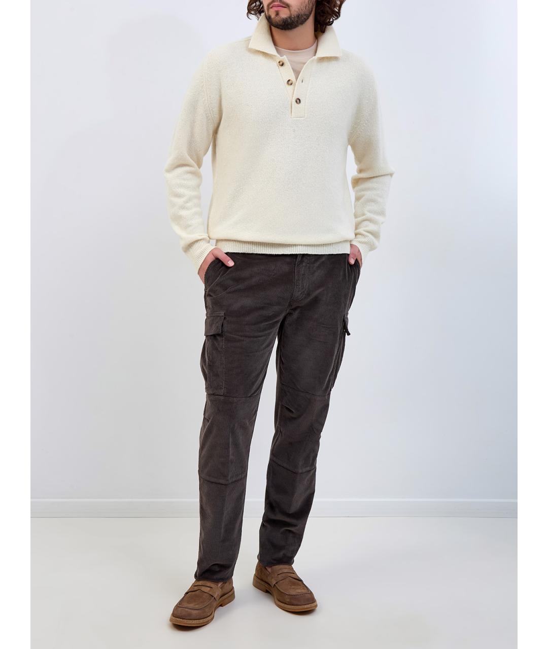 ELEVENTY Бежевое поло с длинным рукавом, фото 2