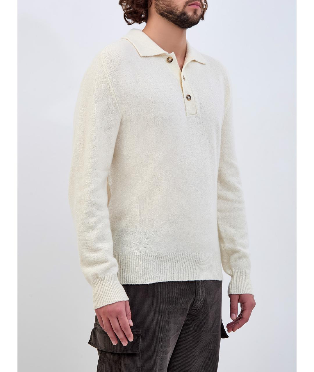 ELEVENTY Бежевое поло с длинным рукавом, фото 3