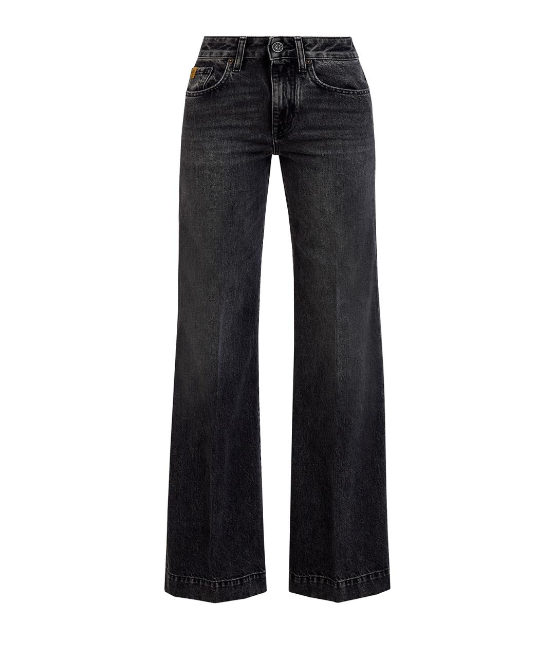 JACOB COHEN Антрацитовые хлопковые джинсы клеш, фото 1