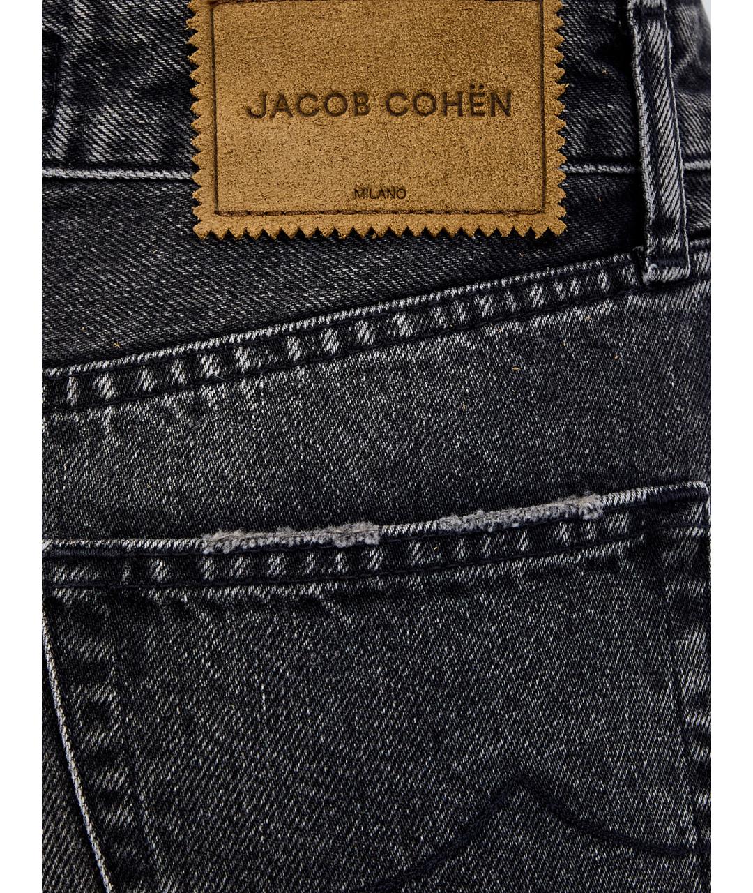 JACOB COHEN Антрацитовые хлопковые джинсы клеш, фото 5