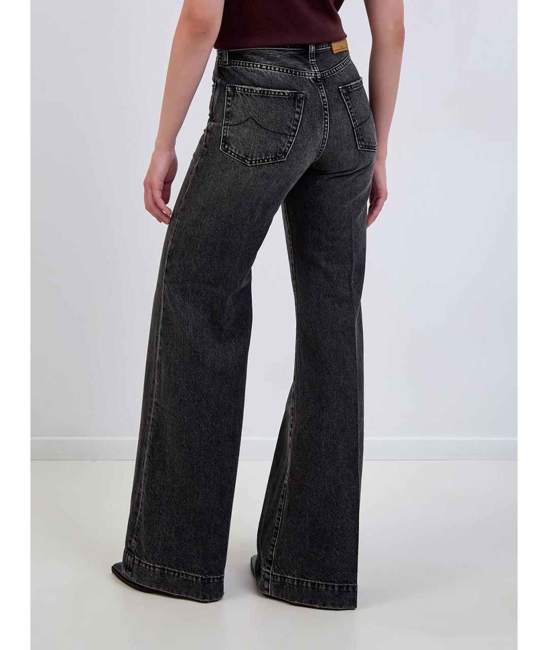 JACOB COHEN Антрацитовые хлопковые джинсы клеш, фото 3