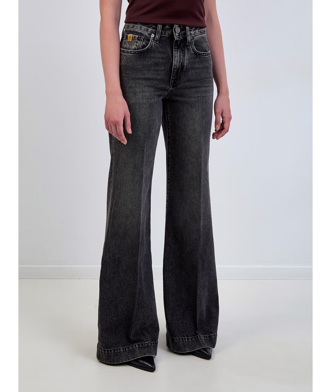 JACOB COHEN Антрацитовые хлопковые джинсы клеш, фото 4