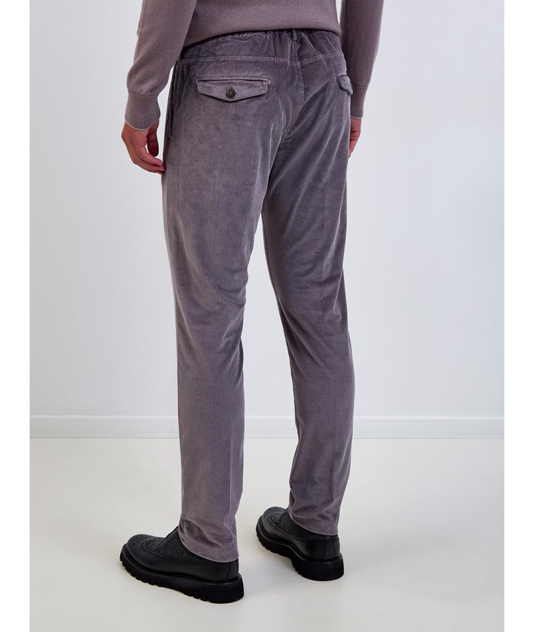 ELEVENTY Фиолетовые хлопковые повседневные брюки, фото 4