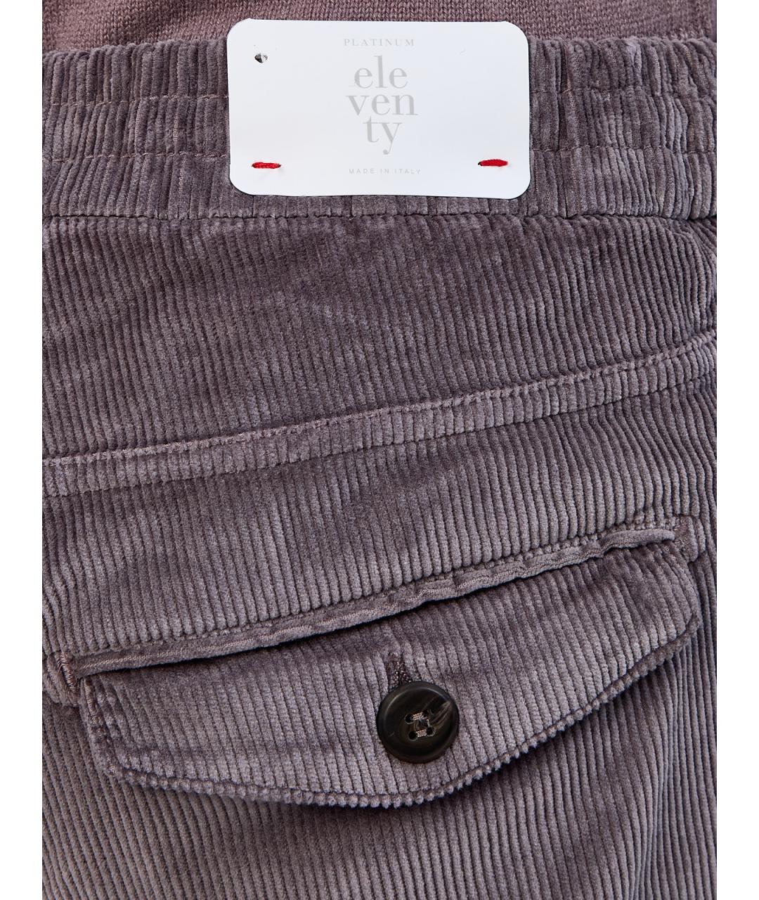 ELEVENTY Фиолетовые хлопковые повседневные брюки, фото 5