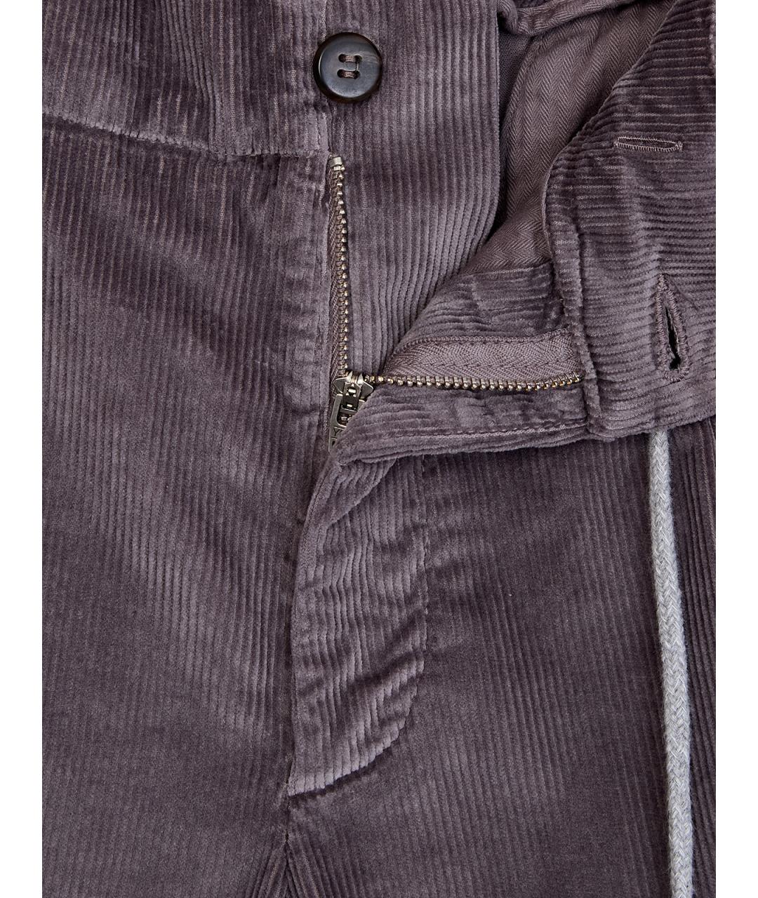 ELEVENTY Фиолетовые хлопковые повседневные брюки, фото 6