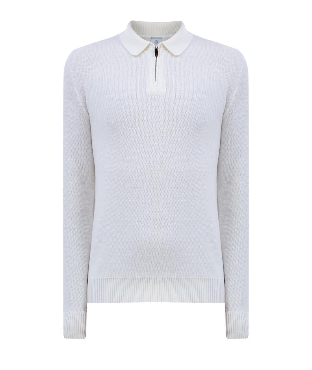 ELEVENTY Белое поло с длинным рукавом, фото 1