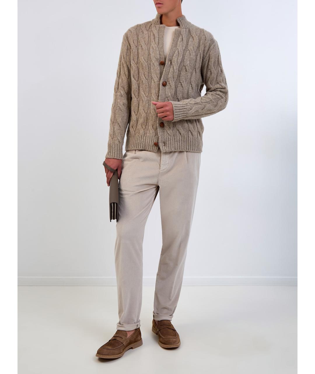 ELEVENTY Коричневый шерстяной кардиган, фото 2