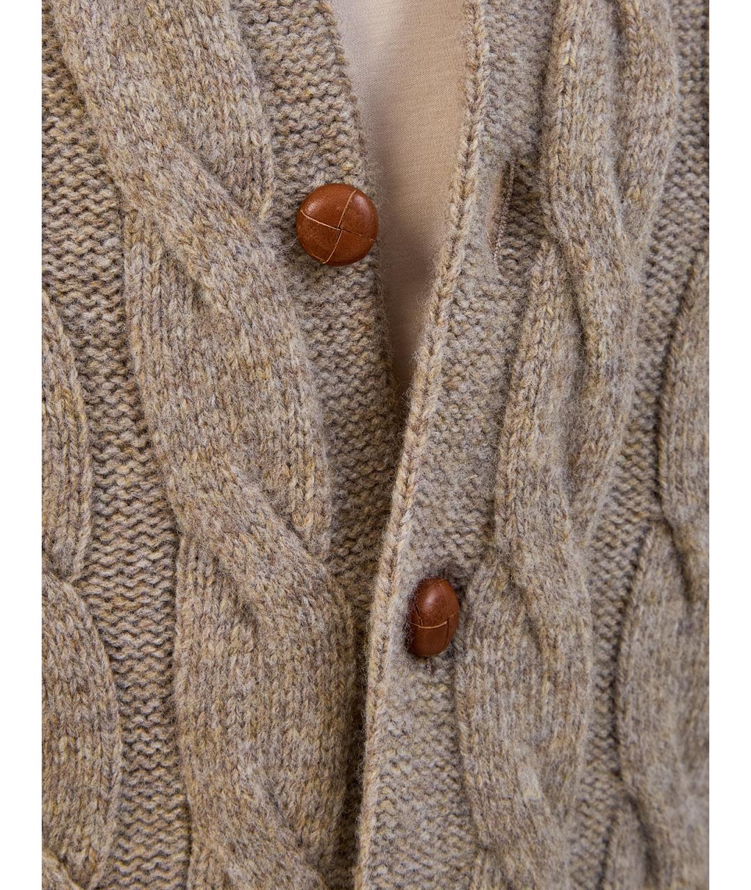 ELEVENTY Коричневый шерстяной кардиган, фото 5
