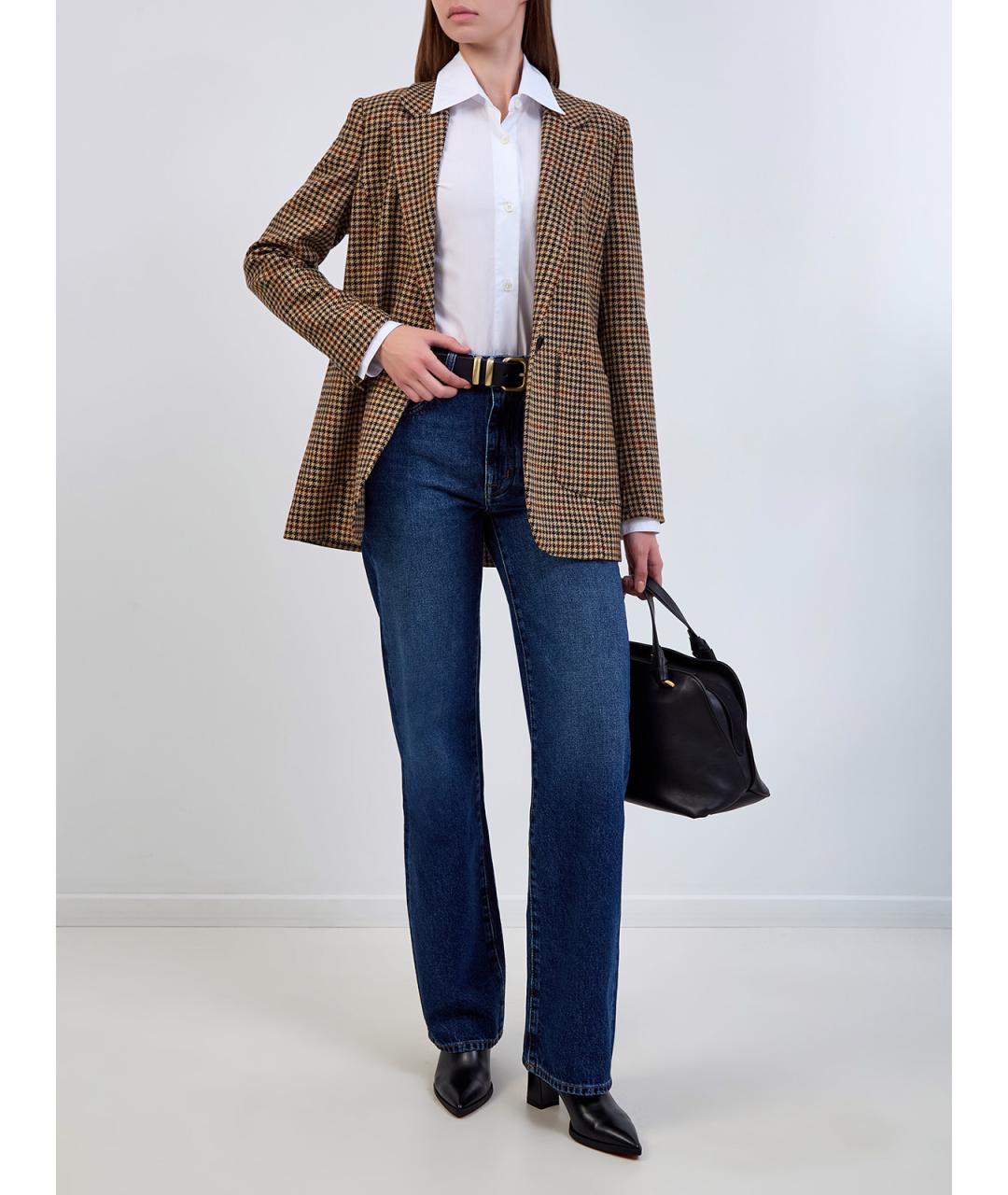 JACOB COHEN Синие хлопковые прямые джинсы, фото 2