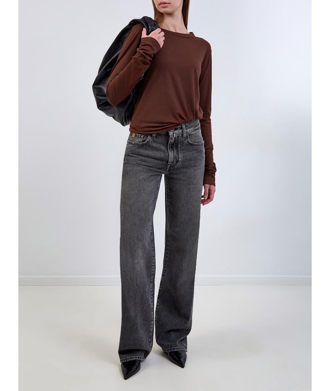 JACOB COHEN Серые хлопковые прямые джинсы, фото 2