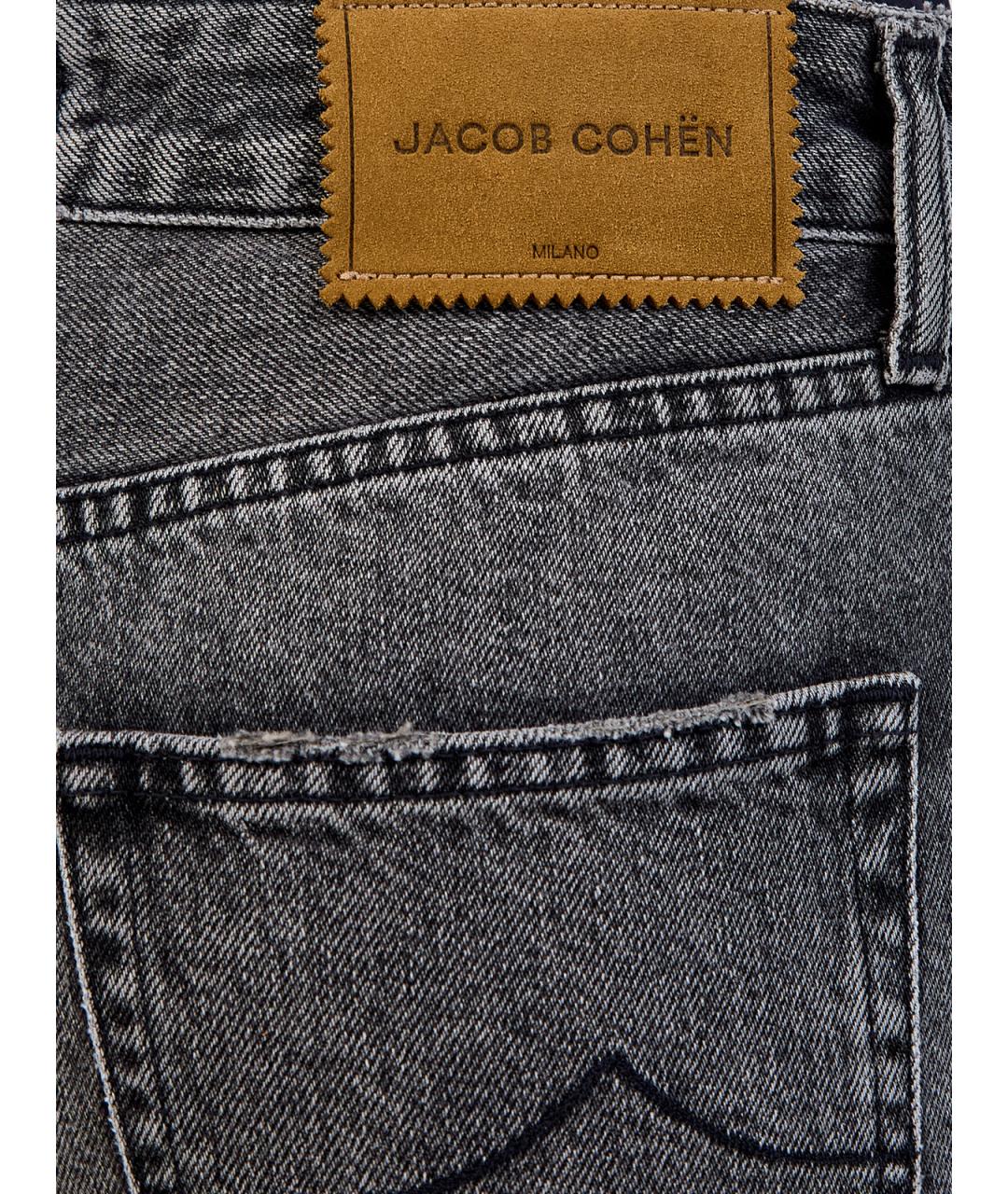 JACOB COHEN Серые хлопковые прямые джинсы, фото 5