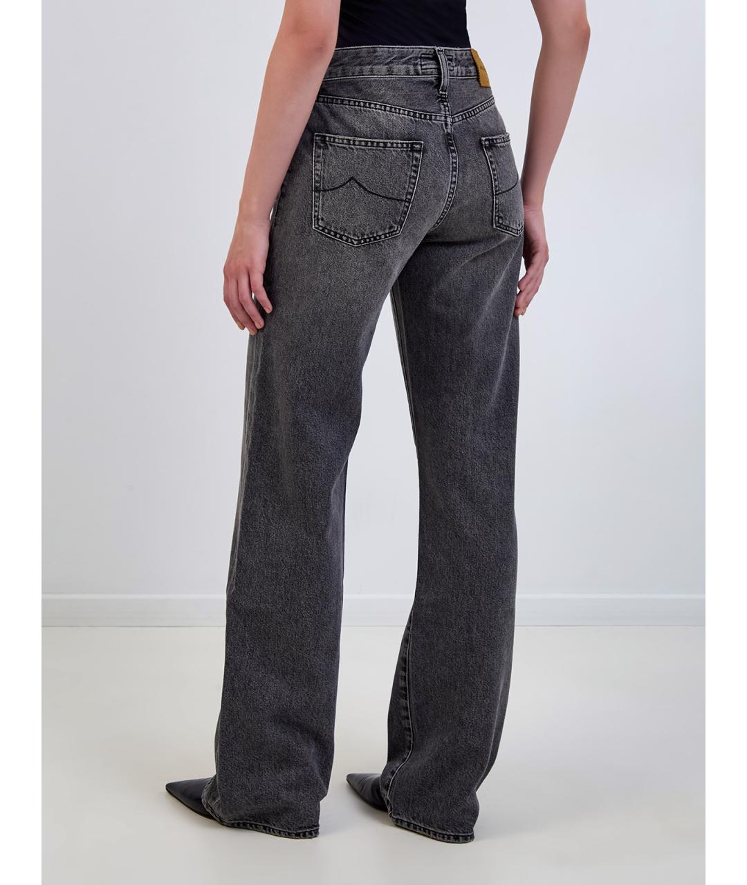 JACOB COHEN Серые хлопковые прямые джинсы, фото 4