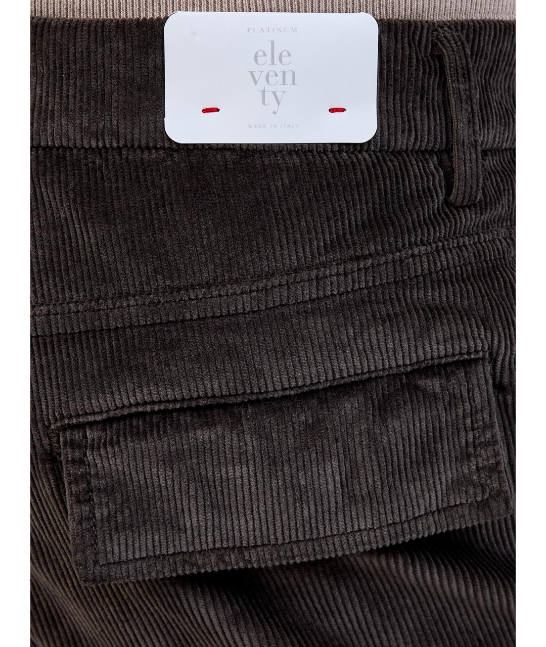 ELEVENTY Коричневые хлопковые повседневные брюки, фото 5