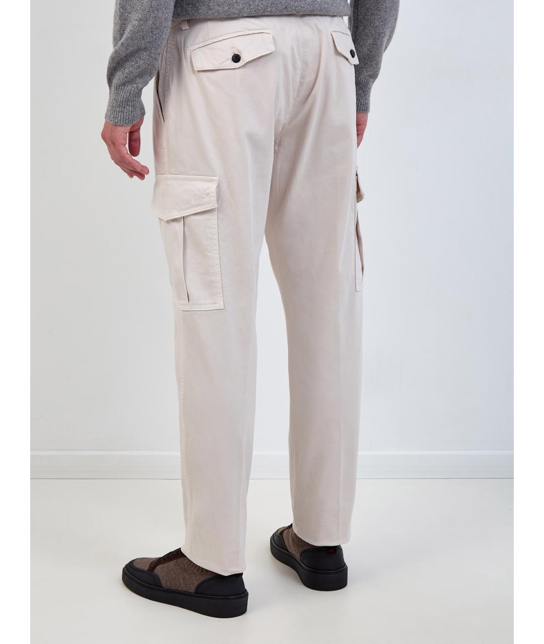 ELEVENTY Бежевые хлопковые повседневные брюки, фото 4