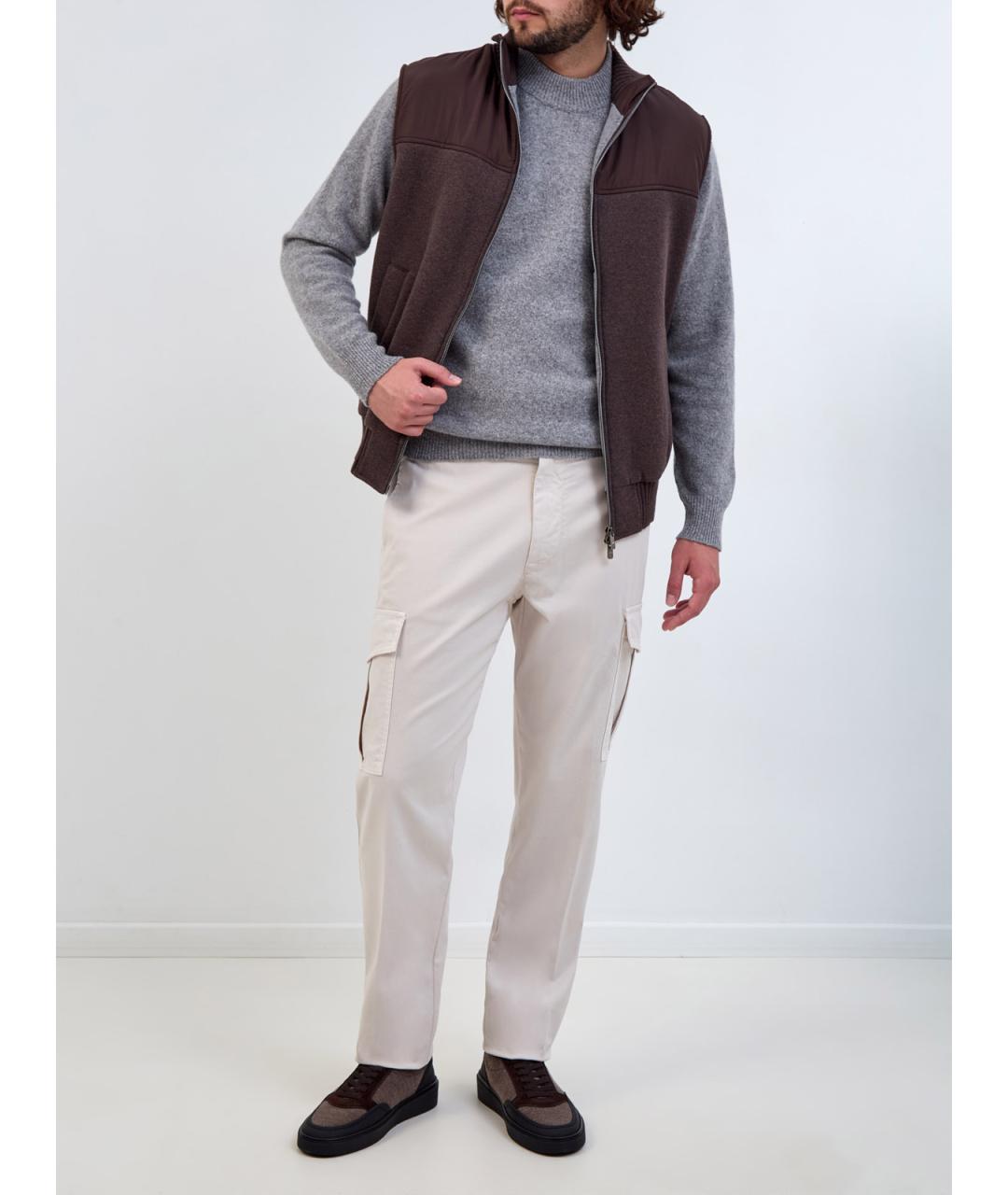 ELEVENTY Бежевые хлопковые повседневные брюки, фото 2