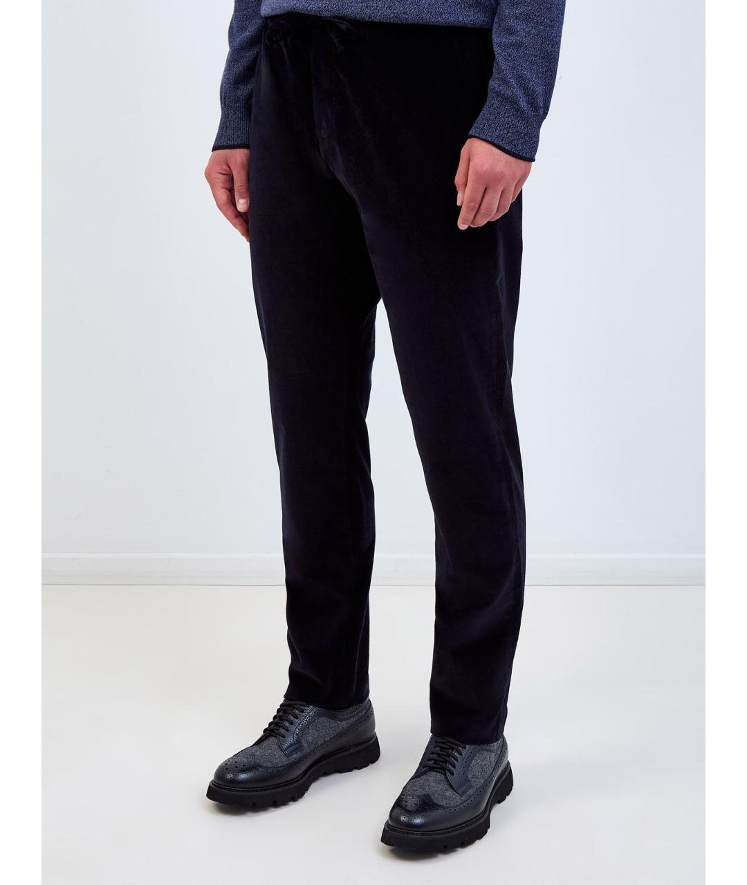 CANALI Синие хлопковые повседневные брюки, фото 3