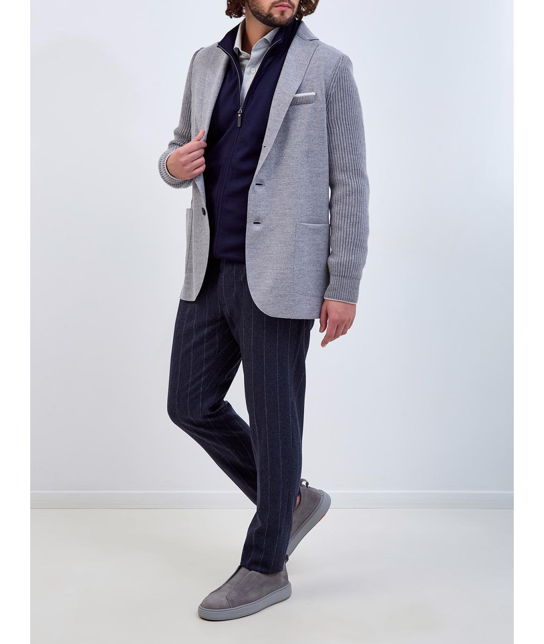 ELEVENTY Серый шерстяной пиджак, фото 2