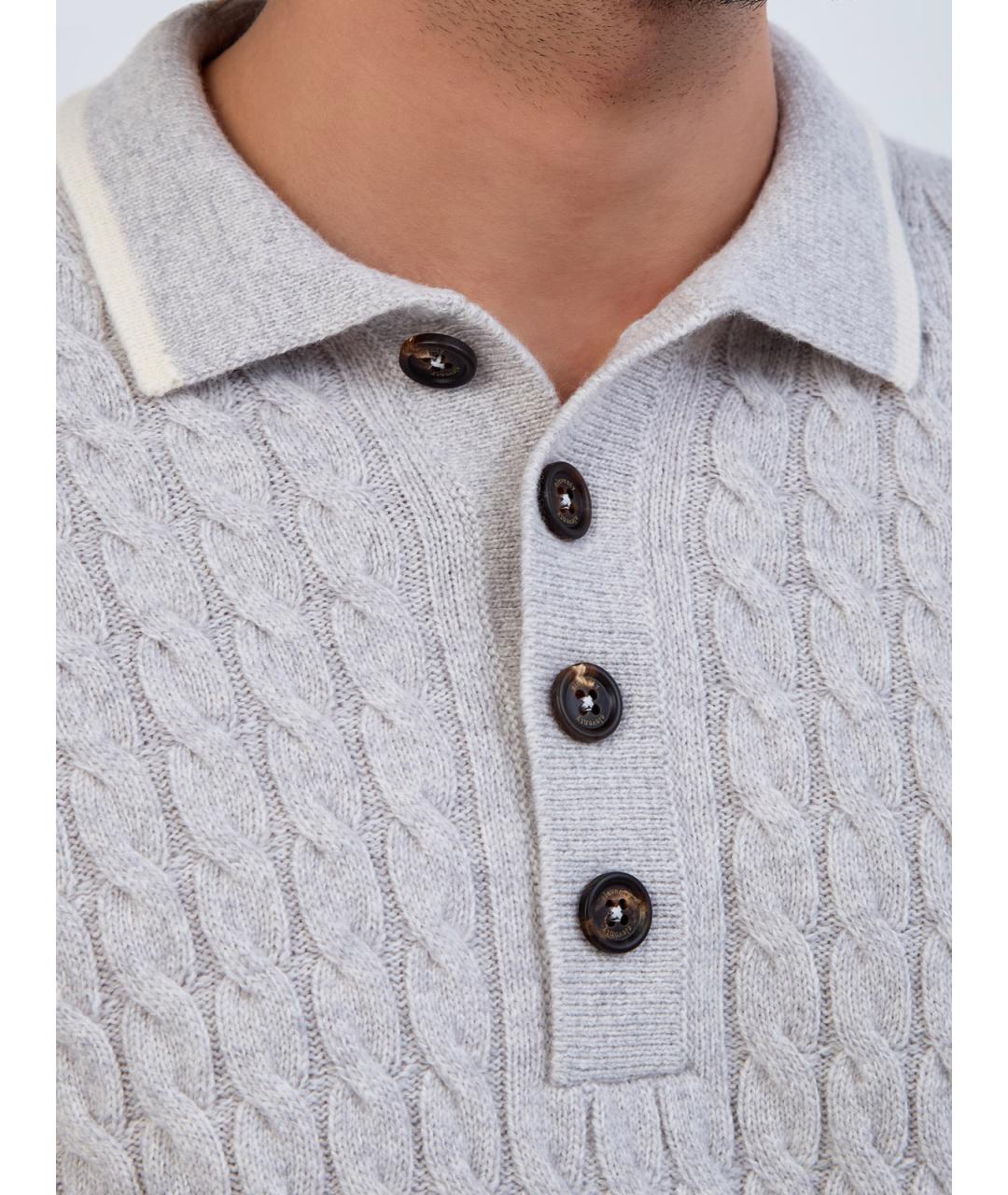 ELEVENTY Серое поло с длинным рукавом, фото 5