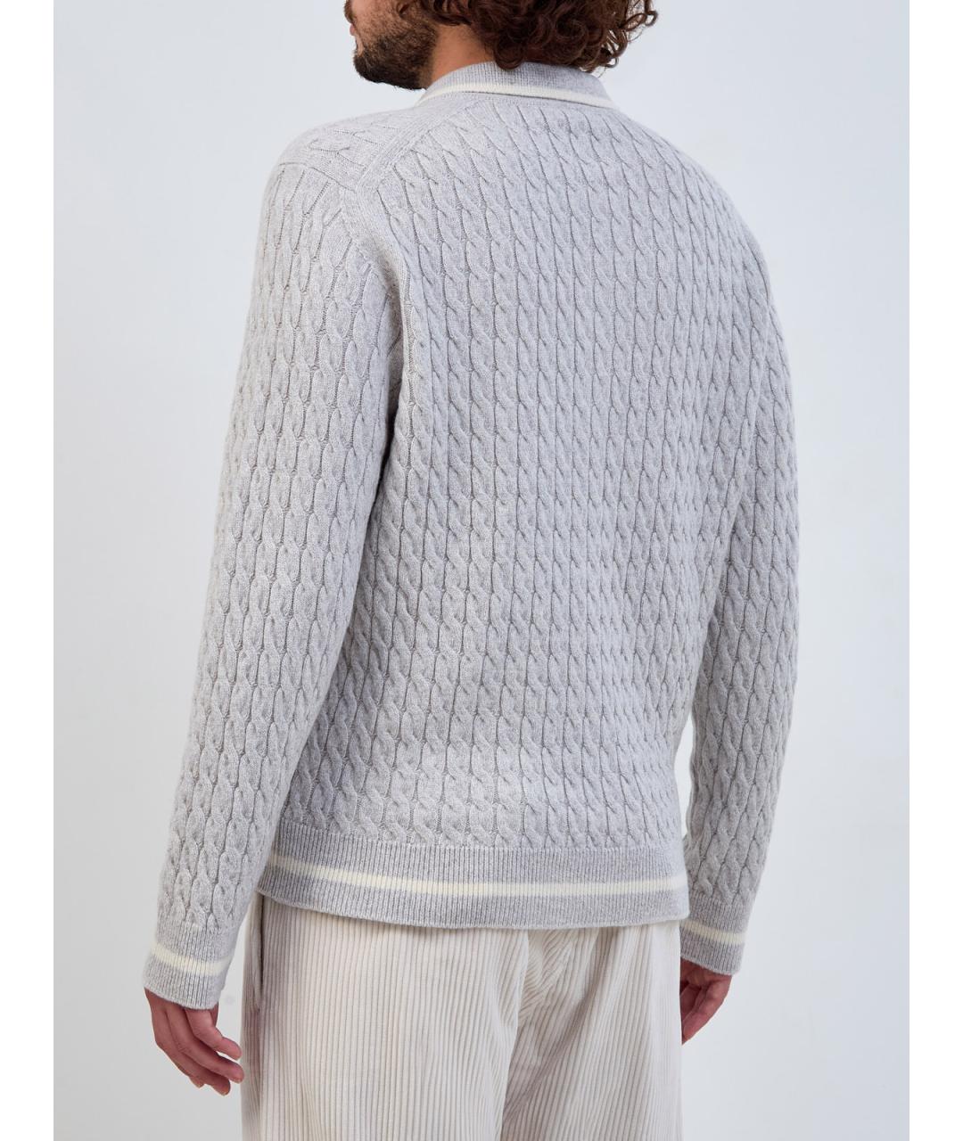 ELEVENTY Серое поло с длинным рукавом, фото 4