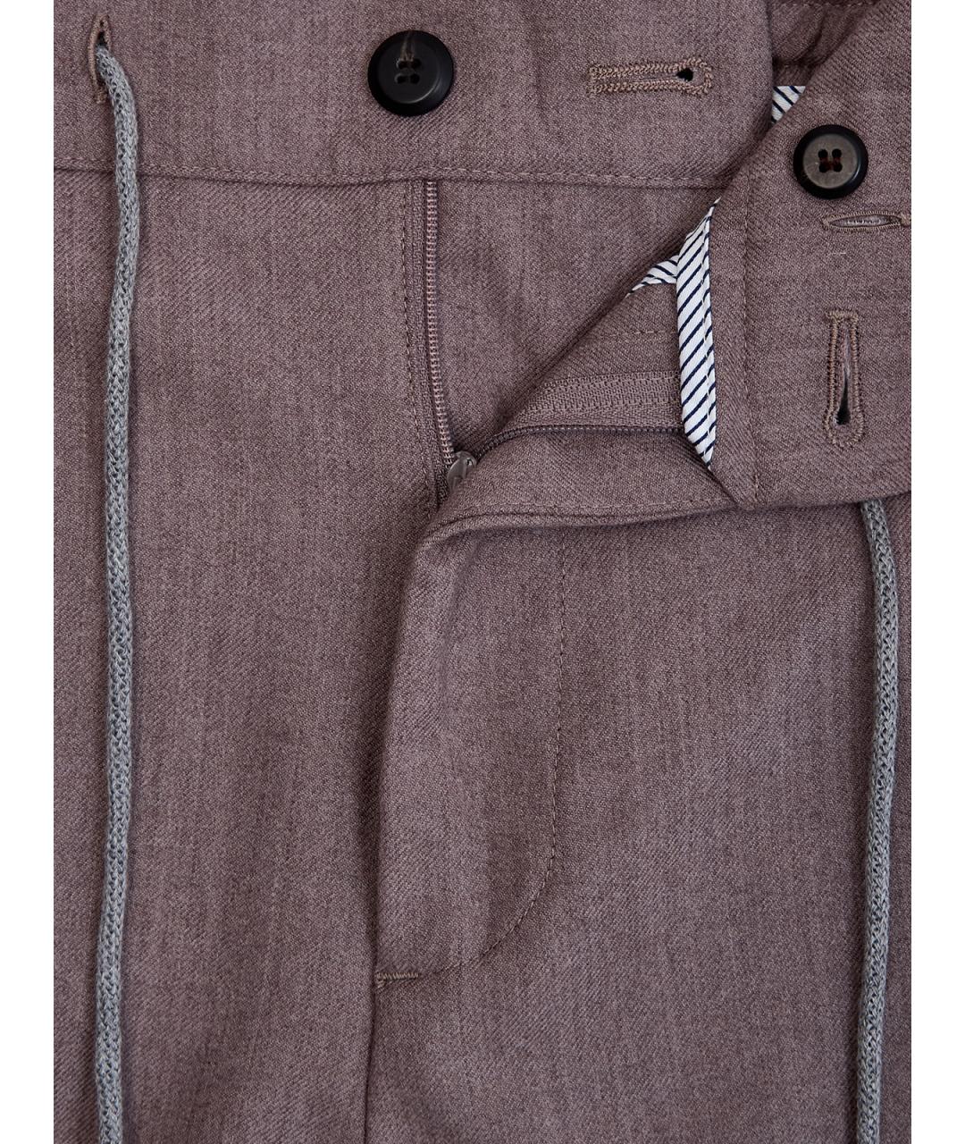 ELEVENTY Фиолетовые шерстяные повседневные брюки, фото 6