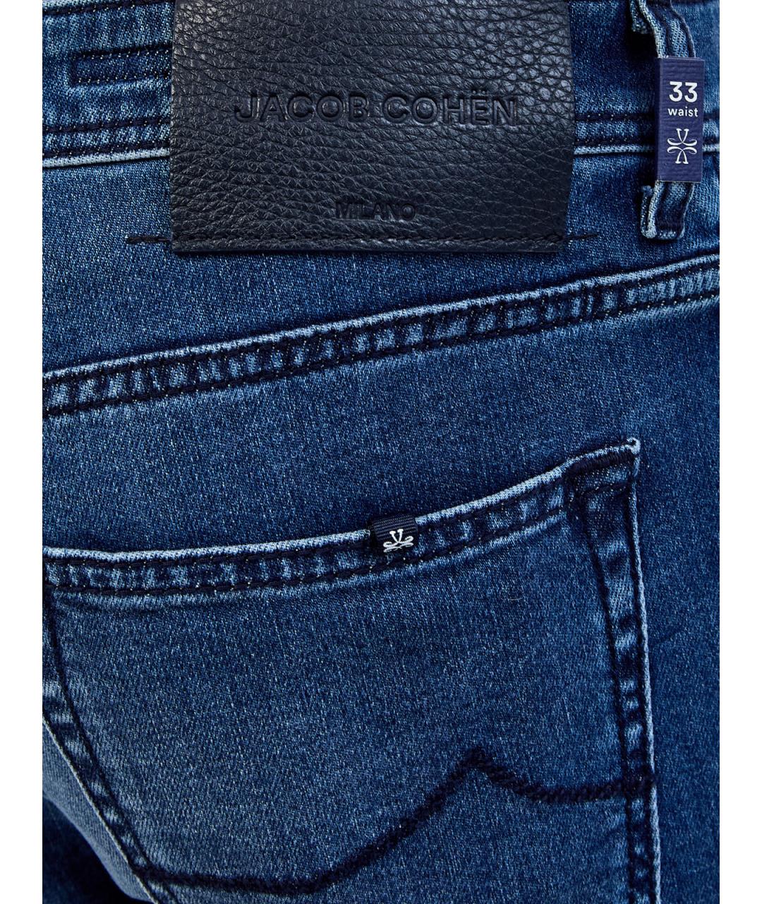 JACOB COHEN Синие хлопковые прямые джинсы, фото 5